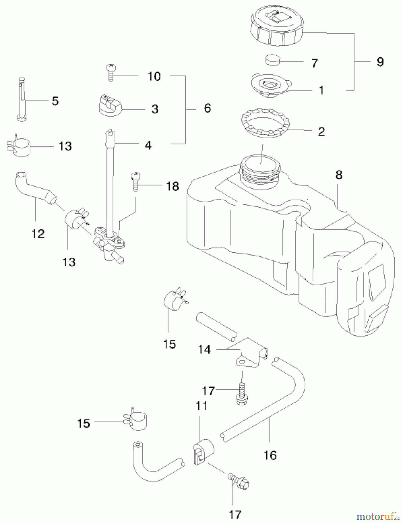  Toro Neu Mowers, Walk-Behind Seite 2 22170 - Toro Recycler Mower, 1999 (9900001-9999999) FUEL TANK/FUEL VALVE