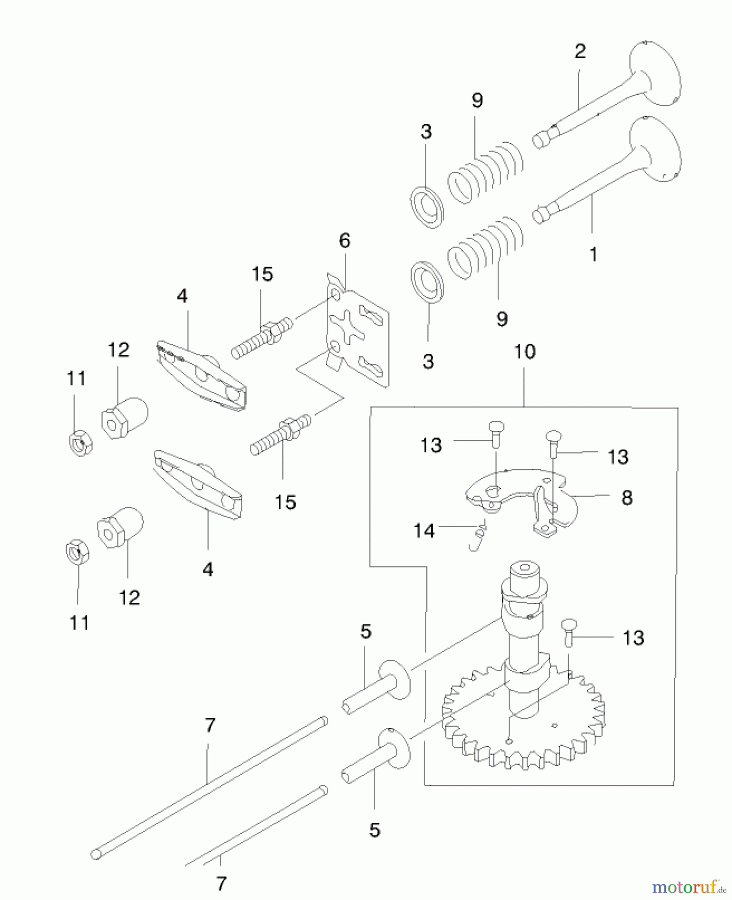  Toro Neu Mowers, Walk-Behind Seite 2 22170 - Toro Recycler Mower, 2000 (200000001-200999999) VALVE/CAMSHAFT