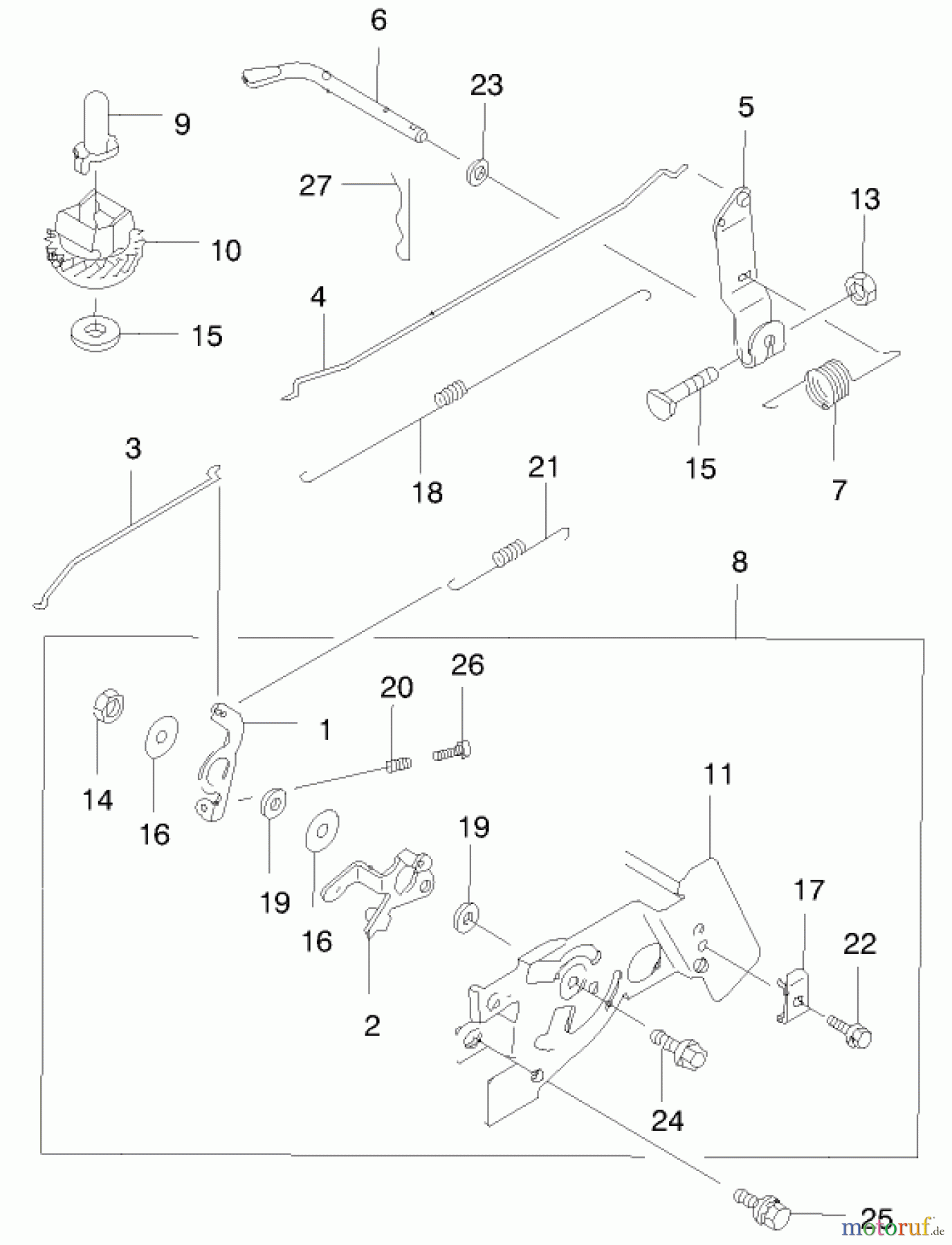  Toro Neu Mowers, Walk-Behind Seite 2 22171 - Toro Recycler Mower, 1999 (9900001-9999999) CONTROL EQUIPMENT