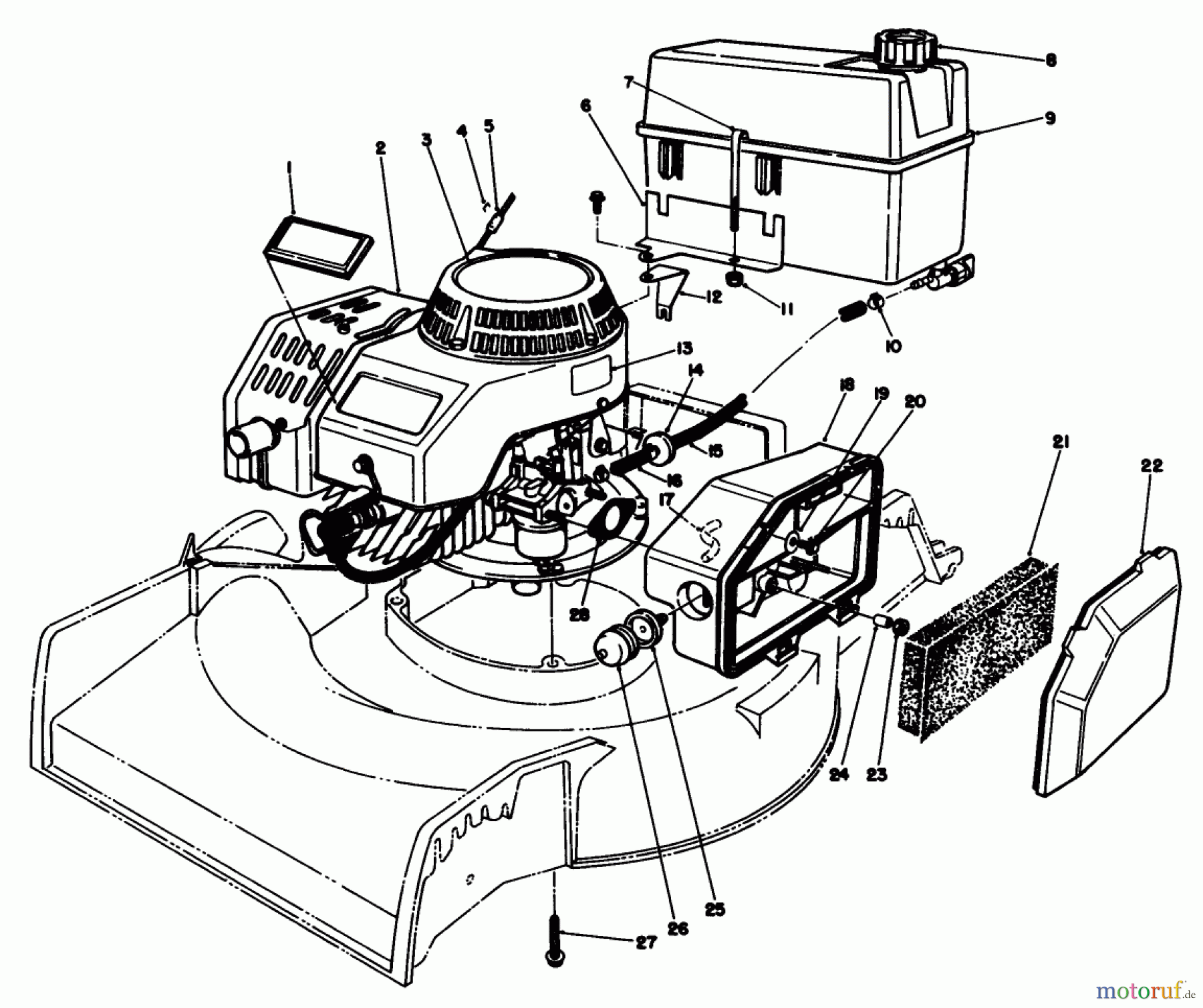  Toro Neu Mowers, Walk-Behind Seite 2 22580 - Toro Lawnmower, 1990 (0000001-0999999) ENGINE ASSEMBLY