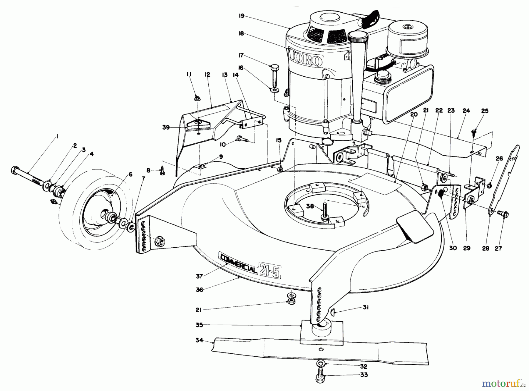  Toro Neu Mowers, Walk-Behind Seite 2 23022 - Toro Lawnmower, 1983 (3000001-3999999) HOUSING ASSEMBLY