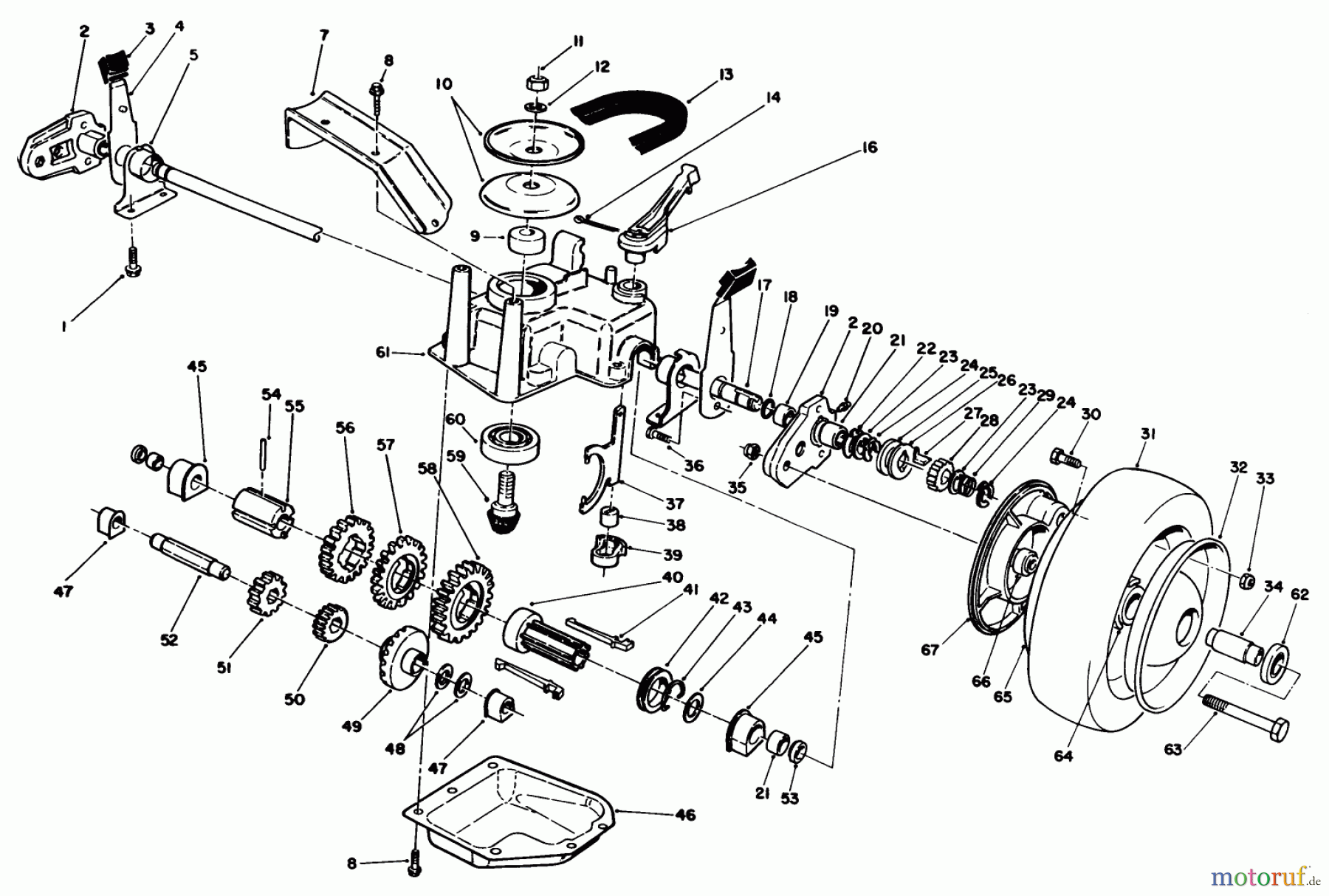  Toro Neu Mowers, Walk-Behind Seite 2 23158 - Toro Lawnmower, 1983 (3000001-3999999) GEAR CASE ASSEMBLY