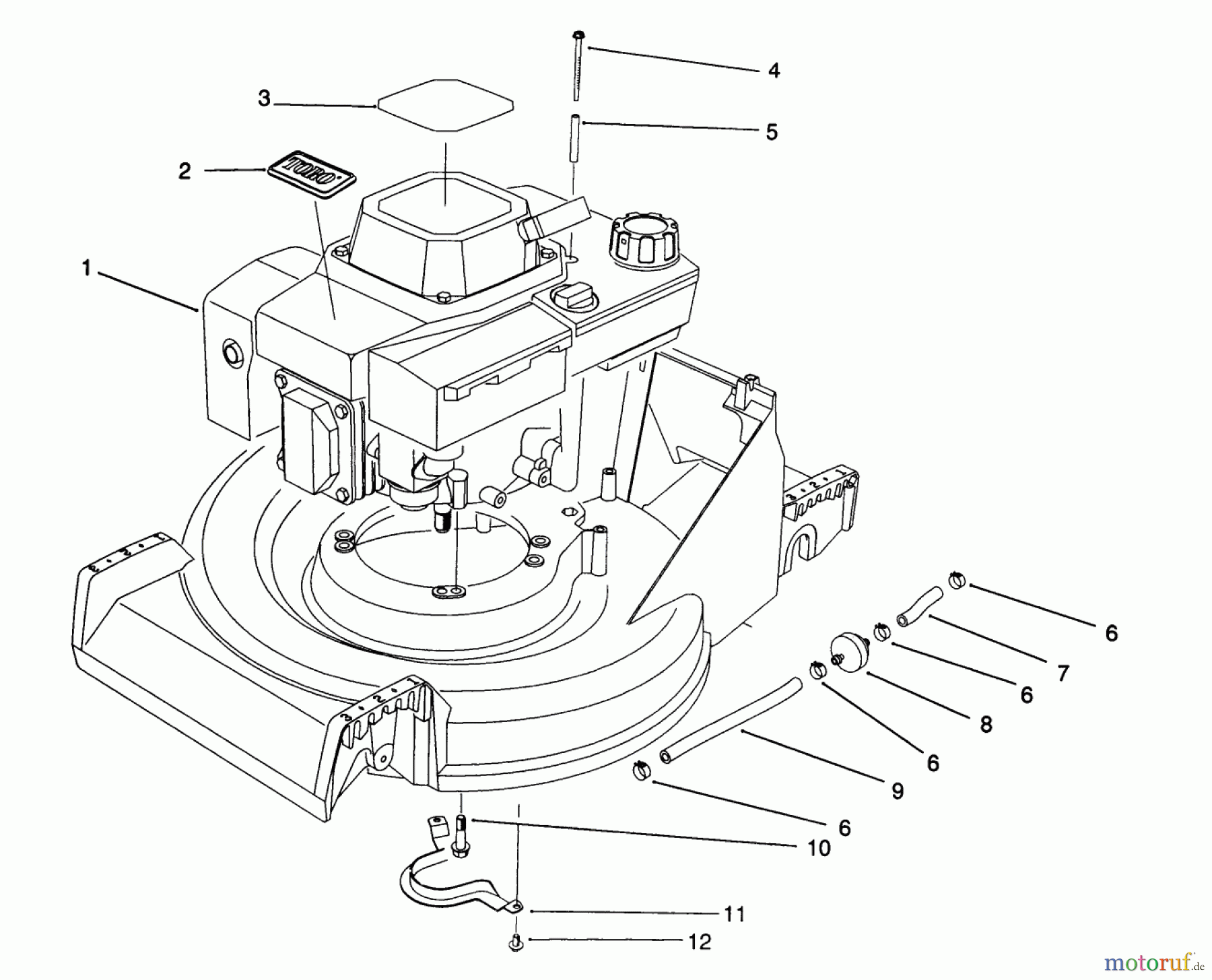  Toro Neu Mowers, Walk-Behind Seite 2 26621B - Toro Lawnmower, 1992 (2000001-2999999) ENGINE ASSEMBLY