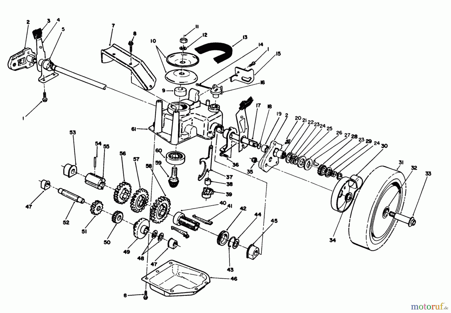  Toro Neu Mowers, Walk-Behind Seite 2 26621B - Toro Lawnmower, 1992 (2000001-2999999) GEAR CASE ASSEMBLY