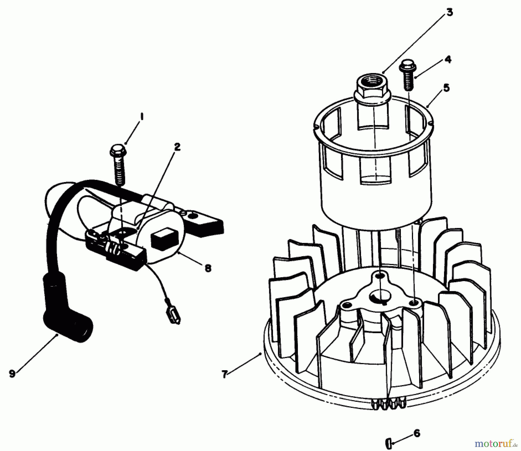  Toro Neu Mowers, Walk-Behind Seite 2 26622CS - Toro Lawnmower, 1989 (9000001-9999999) MAGNETO & FLYWHEEL ASSEMBLY (ENGINE NO. VMJ8)