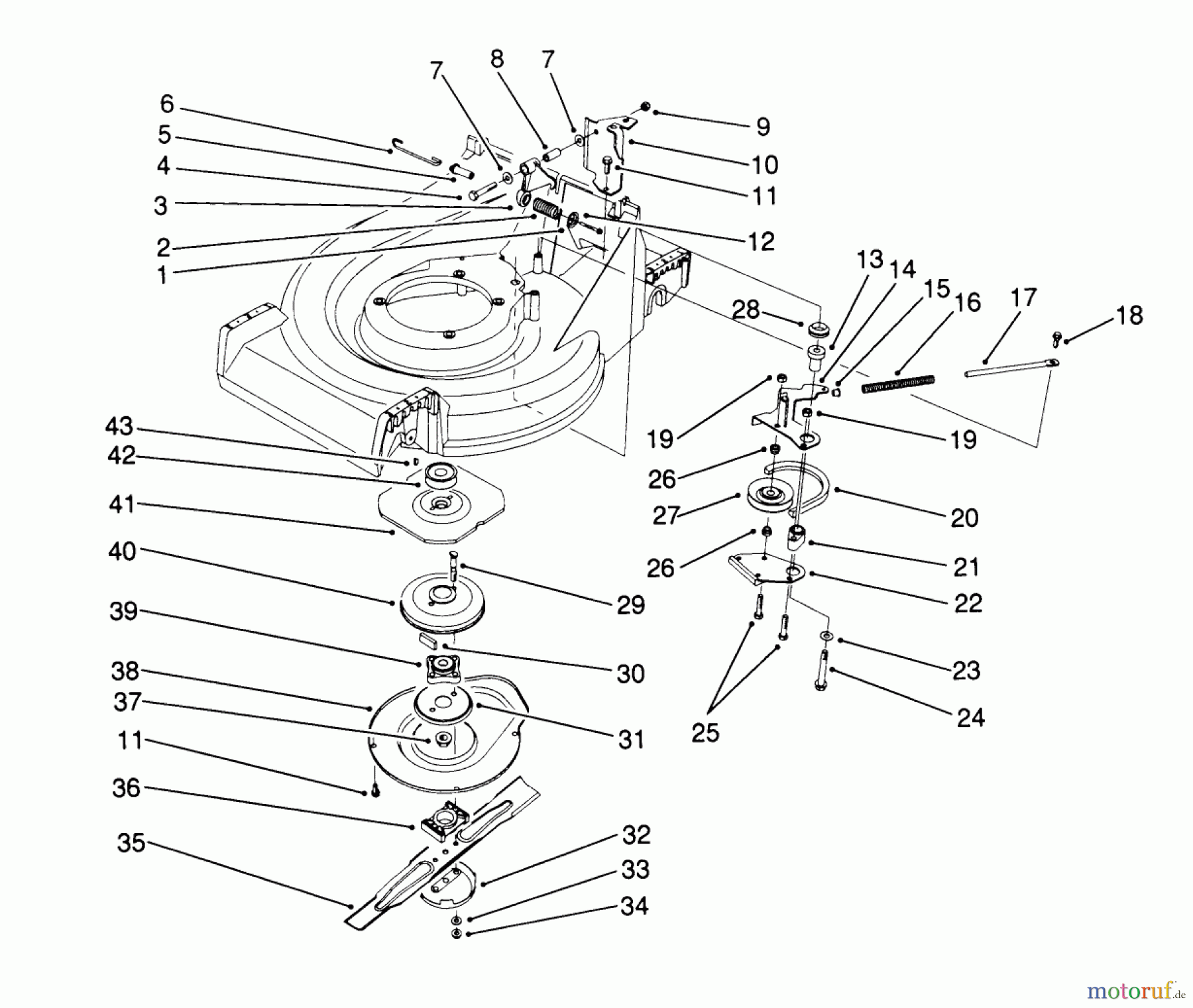  Toro Neu Mowers, Walk-Behind Seite 2 26623 - Toro Lawnmower, 1990 (0000001-0999999) BLADE BRAKE CLUTCH ASSEMBLY