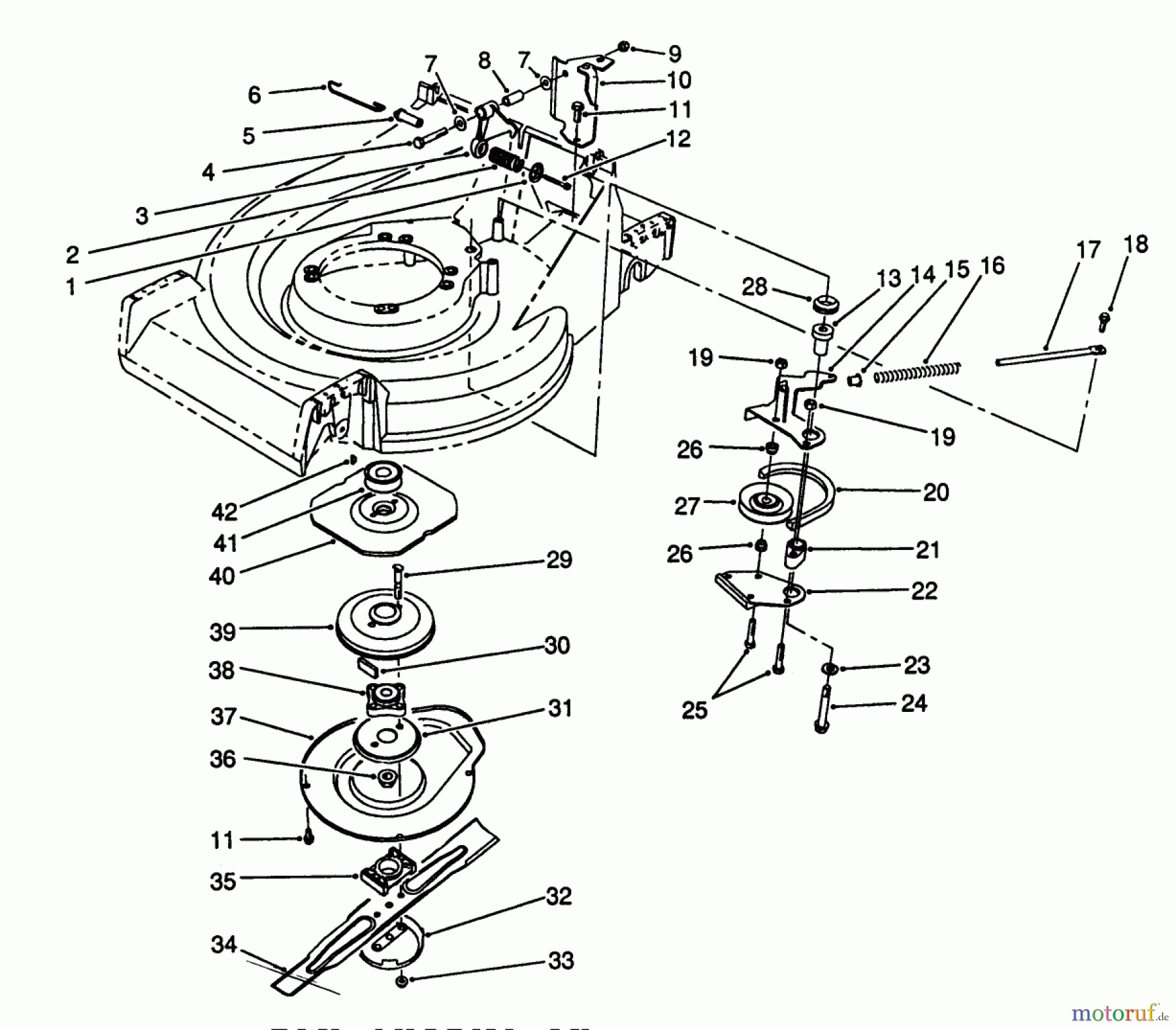  Toro Neu Mowers, Walk-Behind Seite 2 26624C - Toro Lawnmower, 1989 (9000001-9999999) BLADE BRAKE CLUTCH ASSEMBLY