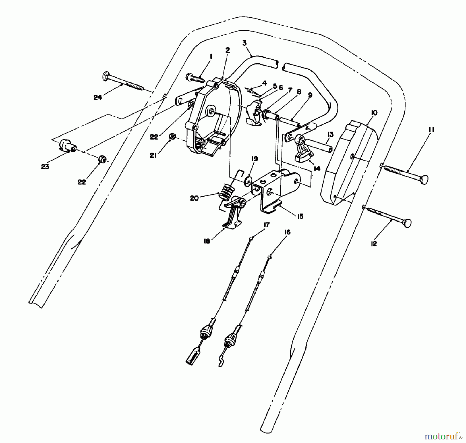  Toro Neu Mowers, Walk-Behind Seite 2 26624 - Toro Lawnmower, 1989 (9000001-9999999) TRACTION CONTROL ASSEMBLY