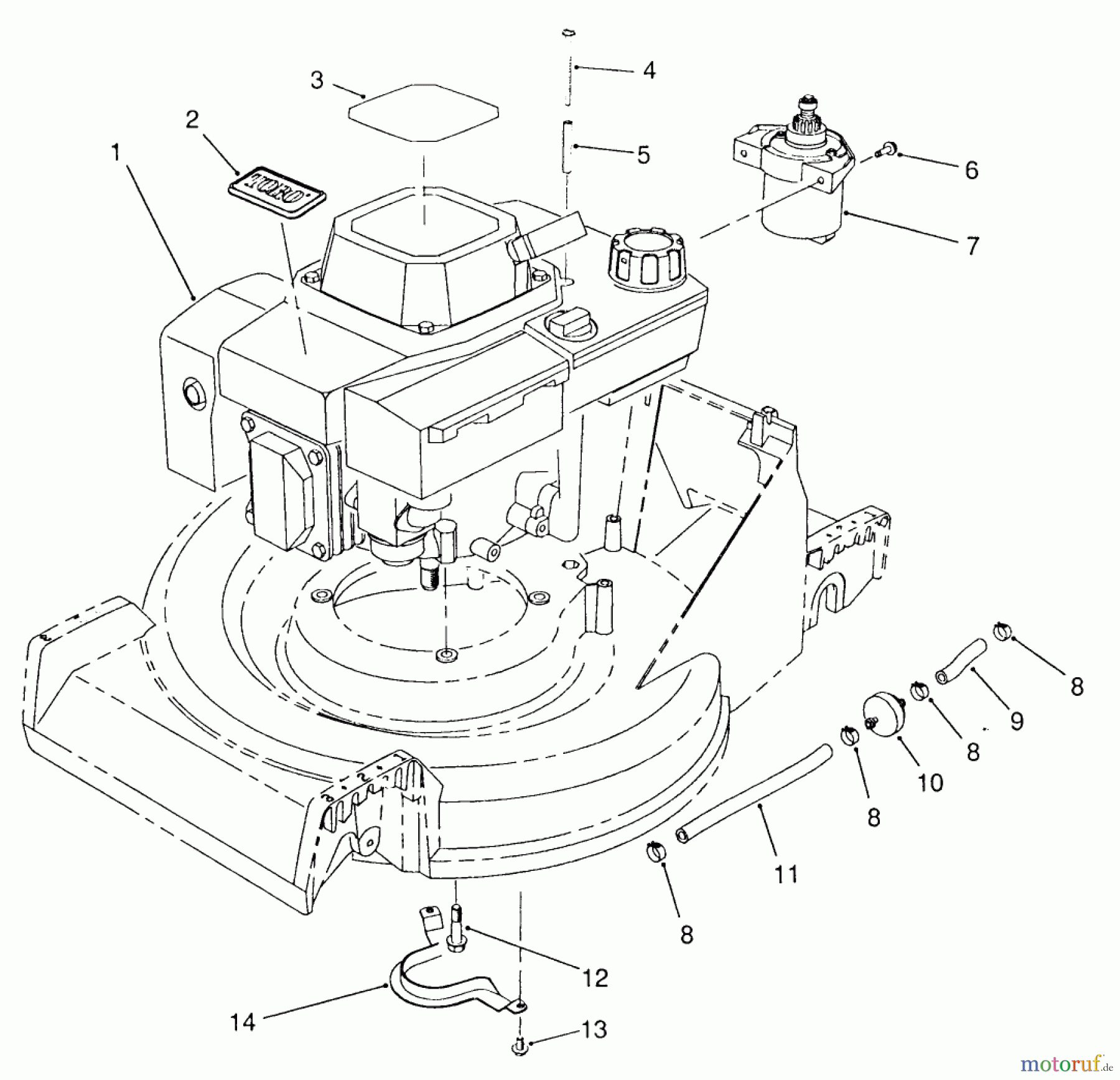  Toro Neu Mowers, Walk-Behind Seite 2 26625BG - Toro Lawnmower, 1991 (1000001-1999999) ENGINE ASSEMBLY