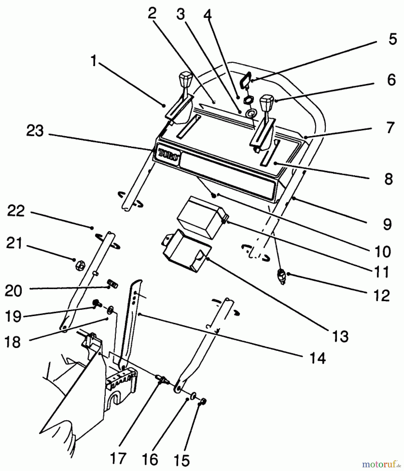  Toro Neu Mowers, Walk-Behind Seite 2 26626 - Toro Lawnmower, 1991 (1000001-1999999) HANDLE ASSEMBLY