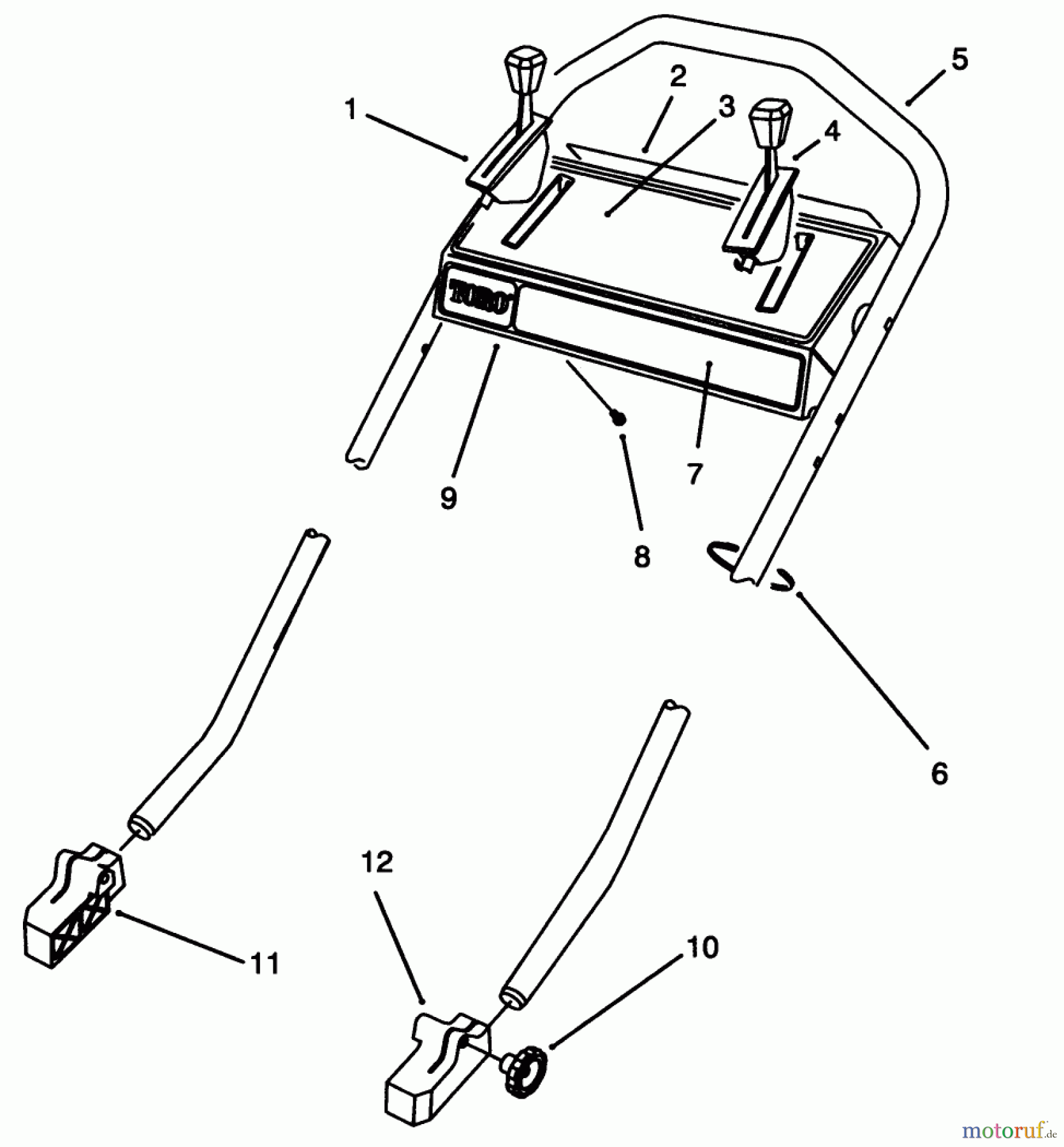  Toro Neu Mowers, Walk-Behind Seite 2 26631B - Toro Lawnmower, 1993 (3900001-3999999) HANDLE ASSEMBLY