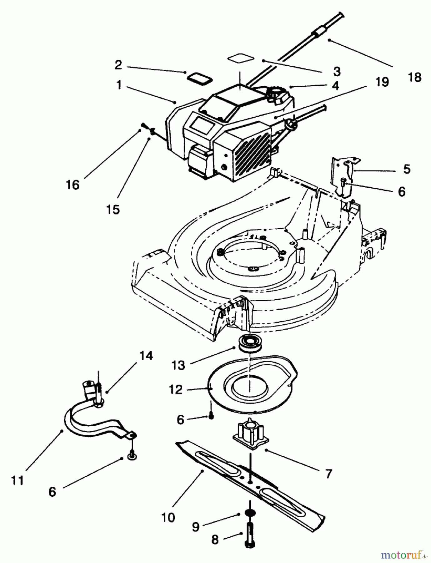  Toro Neu Mowers, Walk-Behind Seite 2 26632B - Toro Lawnmower, 1996 (6900001-6999999) ENGINE ASSEMBLY