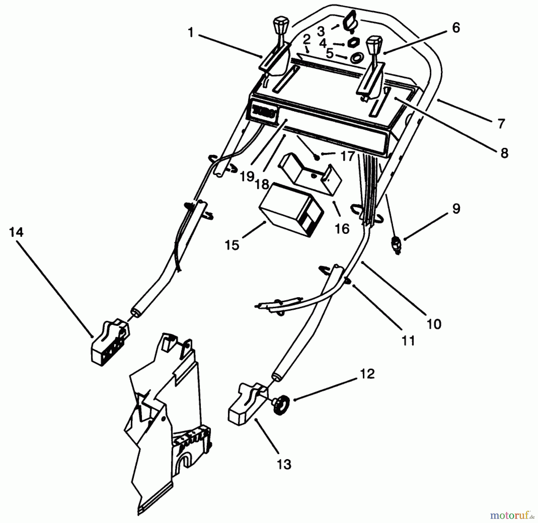  Toro Neu Mowers, Walk-Behind Seite 2 26635BG - Toro Lawnmower, 1993 (3900001-3999999) HANDLE ASSEMBLY