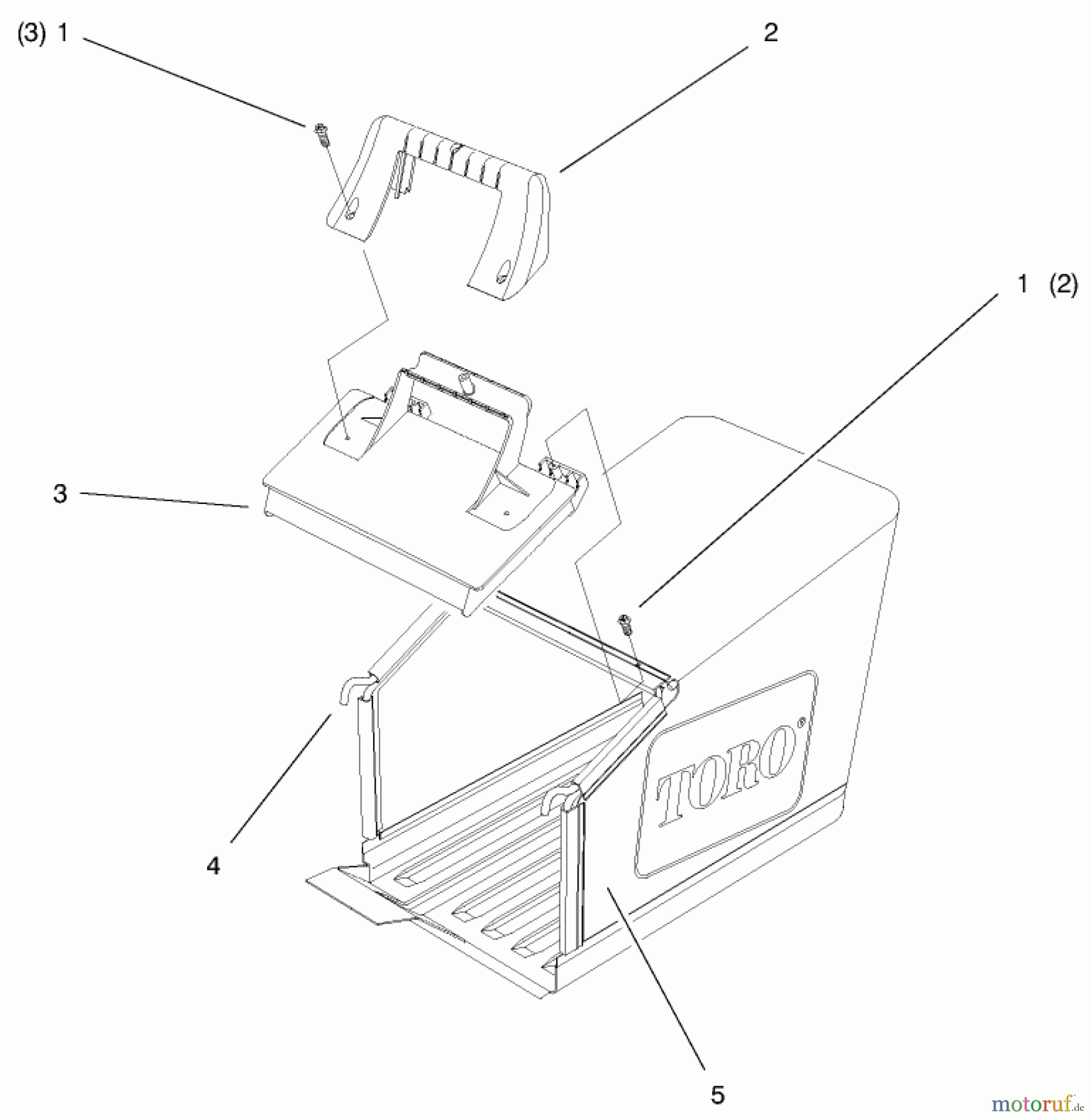  Toro Neu Mowers, Walk-Behind Seite 2 26639 - Toro Lawnmower, 1998 (8900001-8999999) GRASS BAG ASSEMBLY