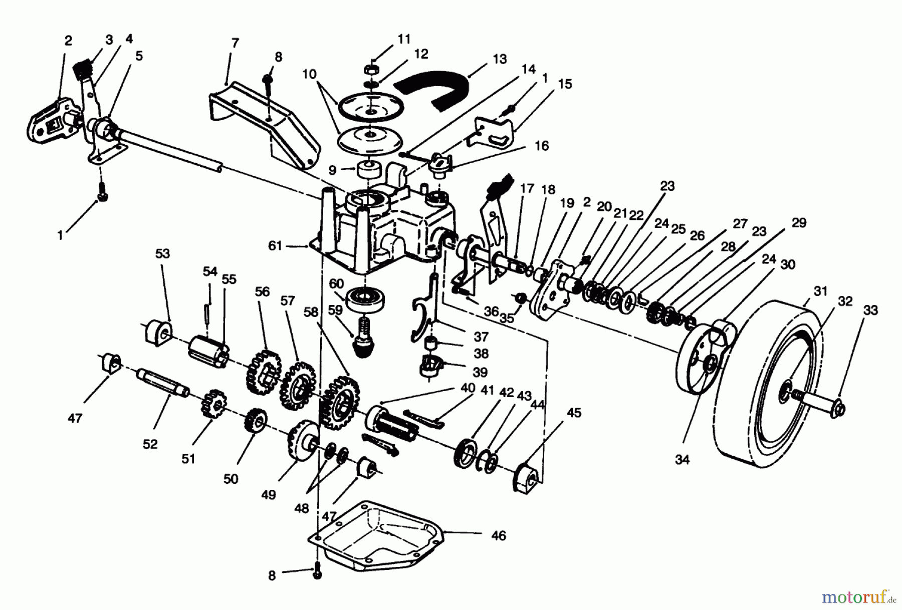  Toro Neu Mowers, Walk-Behind Seite 2 26640BC - Toro Lawnmower, 1995 (5900001-5999999) GEAR CASE ASSEMBLY