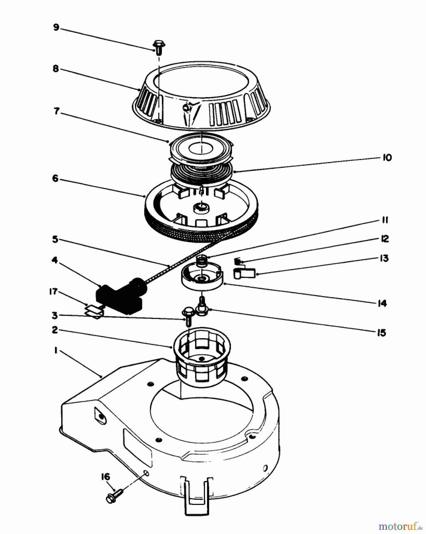  Toro Neu Mowers, Walk-Behind Seite 2 26640BC - Toro Lawnmower, 1995 (5900001-5999999) RECOIL ASSEMBLY (MODEL NO. 47PR4-6)