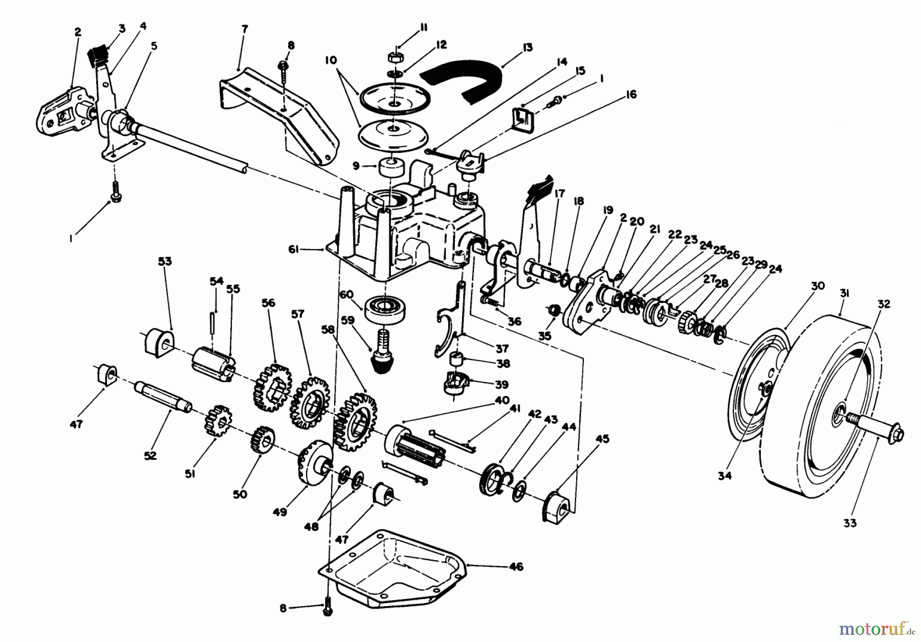  Toro Neu Mowers, Walk-Behind Seite 2 26641 - Toro Lawnmower, 1989 (9000001-9999999) GEAR CASE ASSEMBLY