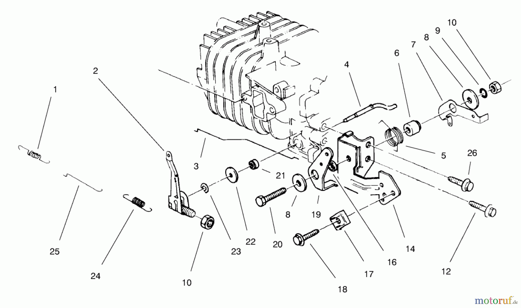  Toro Neu Mowers, Walk-Behind Seite 2 26643B - Toro Lawnmower, 1996 (6900001-6999999) GOVERNOR ASSEMBLY