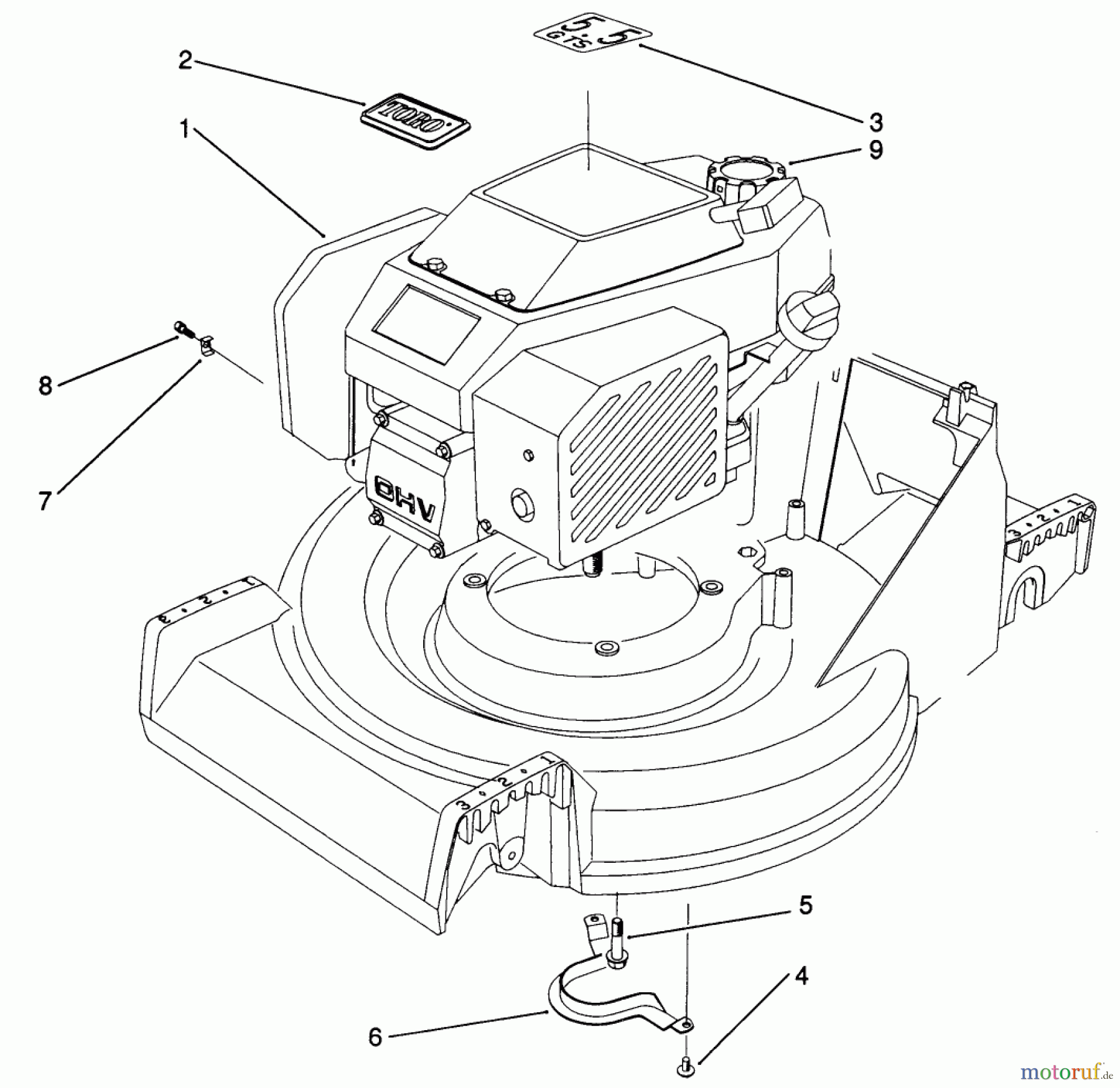  Toro Neu Mowers, Walk-Behind Seite 2 27502 - Toro Lawnmower, 1991 (1000001-1999999) ENGINE ASSEMBLY