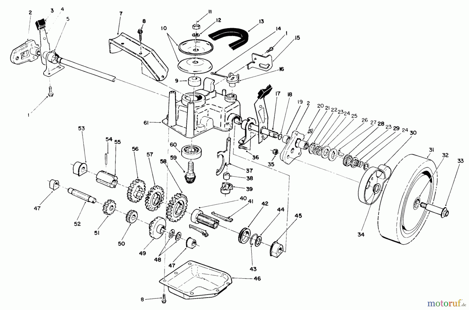  Toro Neu Mowers, Walk-Behind Seite 2 27502 - Toro Lawnmower, 1991 (1000001-1999999) GEAR CASE ASSEMBLY