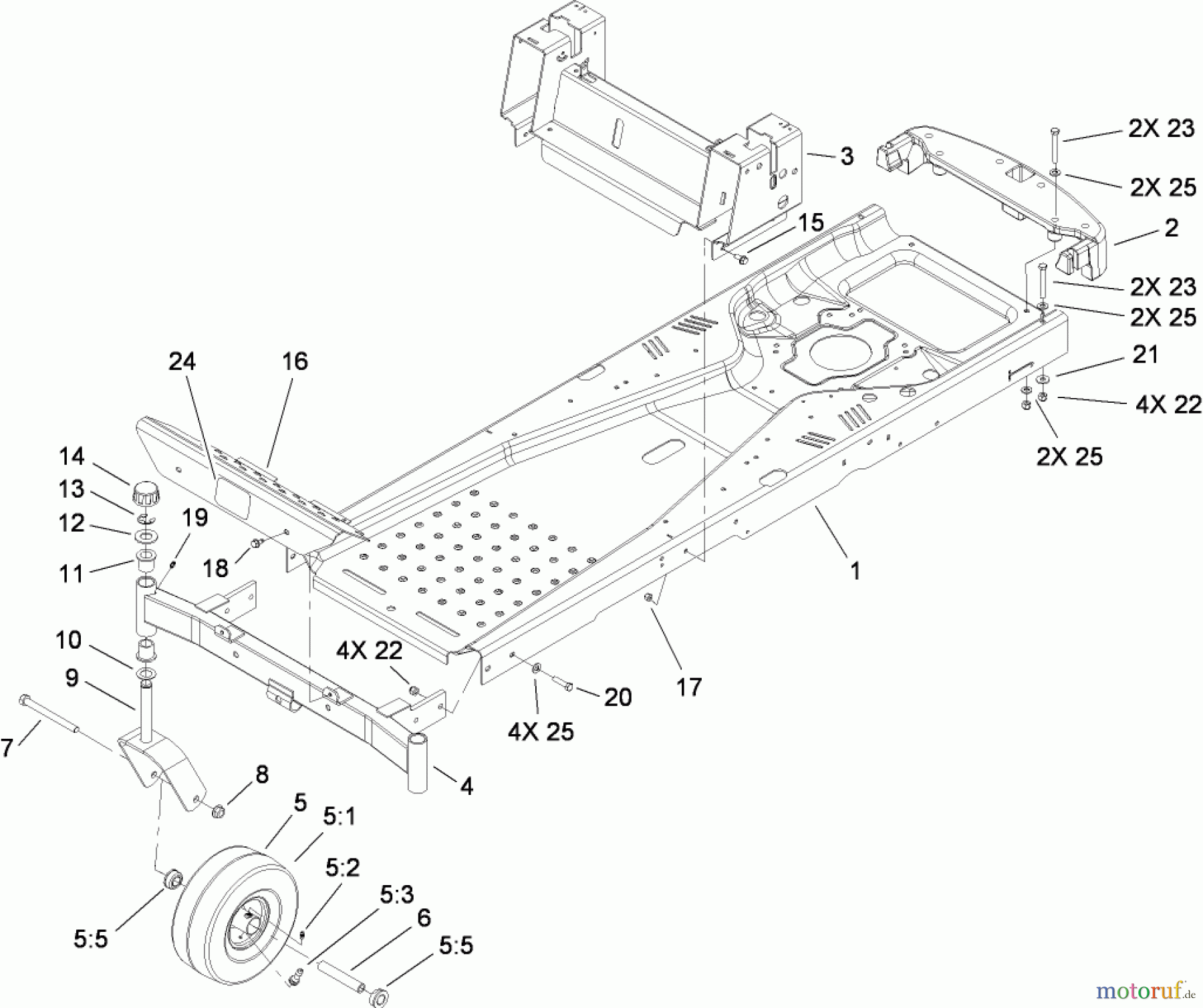  Toro Neu Mowers, Zero-Turn 136E (RZT420H) - Toro RZT420H Riding Mower, 2009 (290000001-290999999) FRAME ASSEMBLY