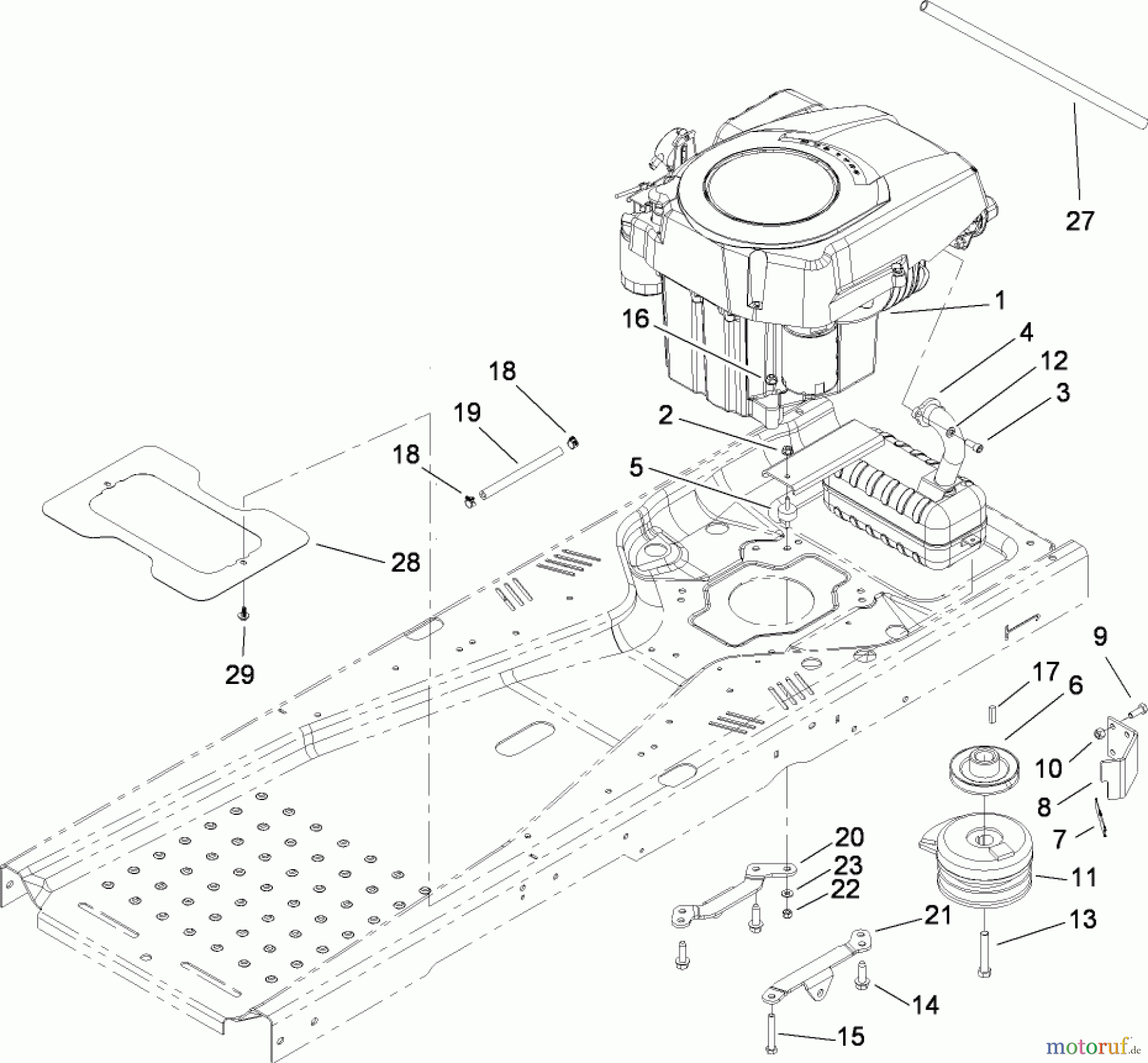  Toro Neu Mowers, Zero-Turn 74360 (Z4200) - Toro TimeCutter Z4200 Riding Mower, 2008 (280000001-280999999) ENGINE AND CLUTCH ASSEMBLY