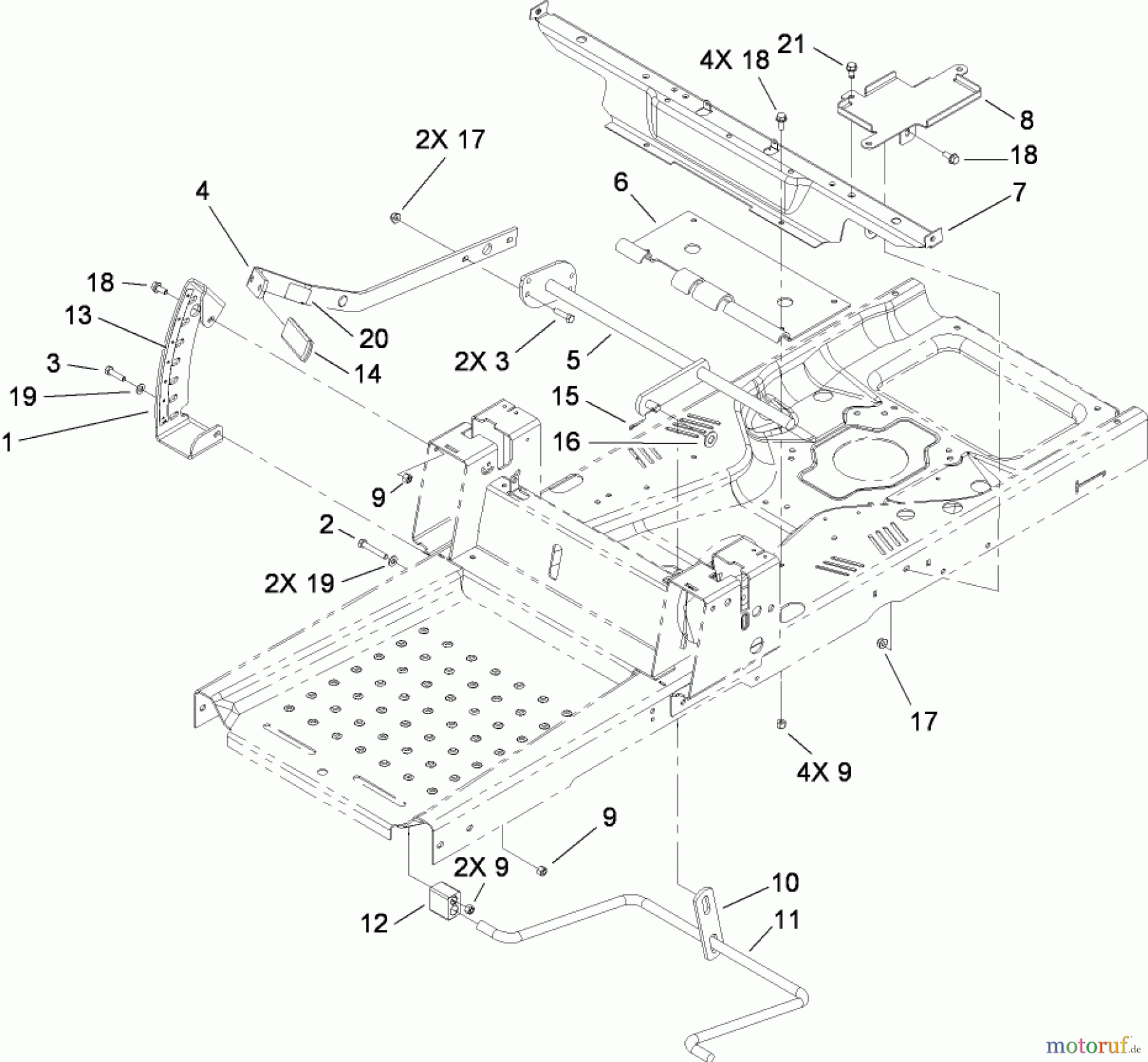  Toro Neu Mowers, Zero-Turn 74363 (Z4200) - Toro TimeCutter Z4220 Riding Mower, 2008 (280000001-280999999) DECK LIFT AND SEAT SUPPORT ASSEMBLY