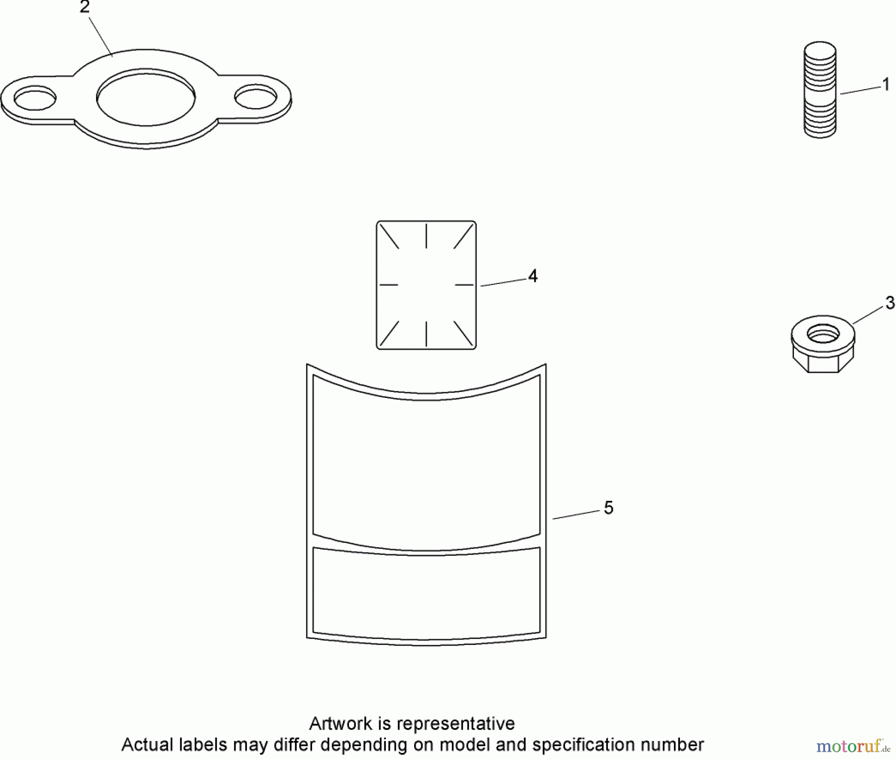  Toro Neu Mowers, Zero-Turn 74363 (Z4200) - Toro TimeCutter Z4220 Riding Mower, 2008 (280000001-280999999) EXHAUST STUD, GASKET AND DECAL ASSEMBLY KOHLER SV610-0020