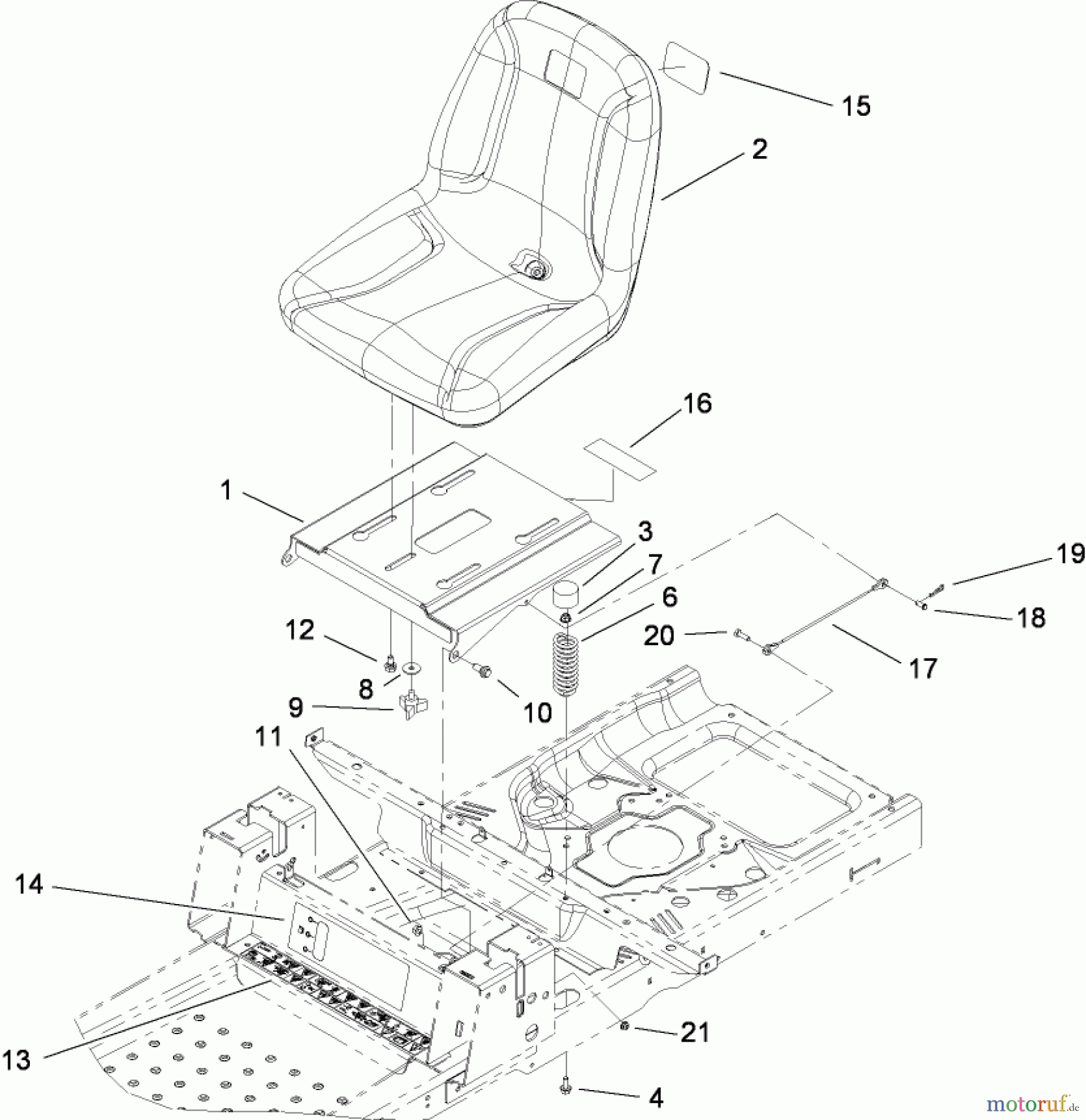  Toro Neu Mowers, Zero-Turn 74363 (Z4200) - Toro TimeCutter Z4220 Riding Mower, 2008 (280000001-280999999) SEAT ASSEMBLY