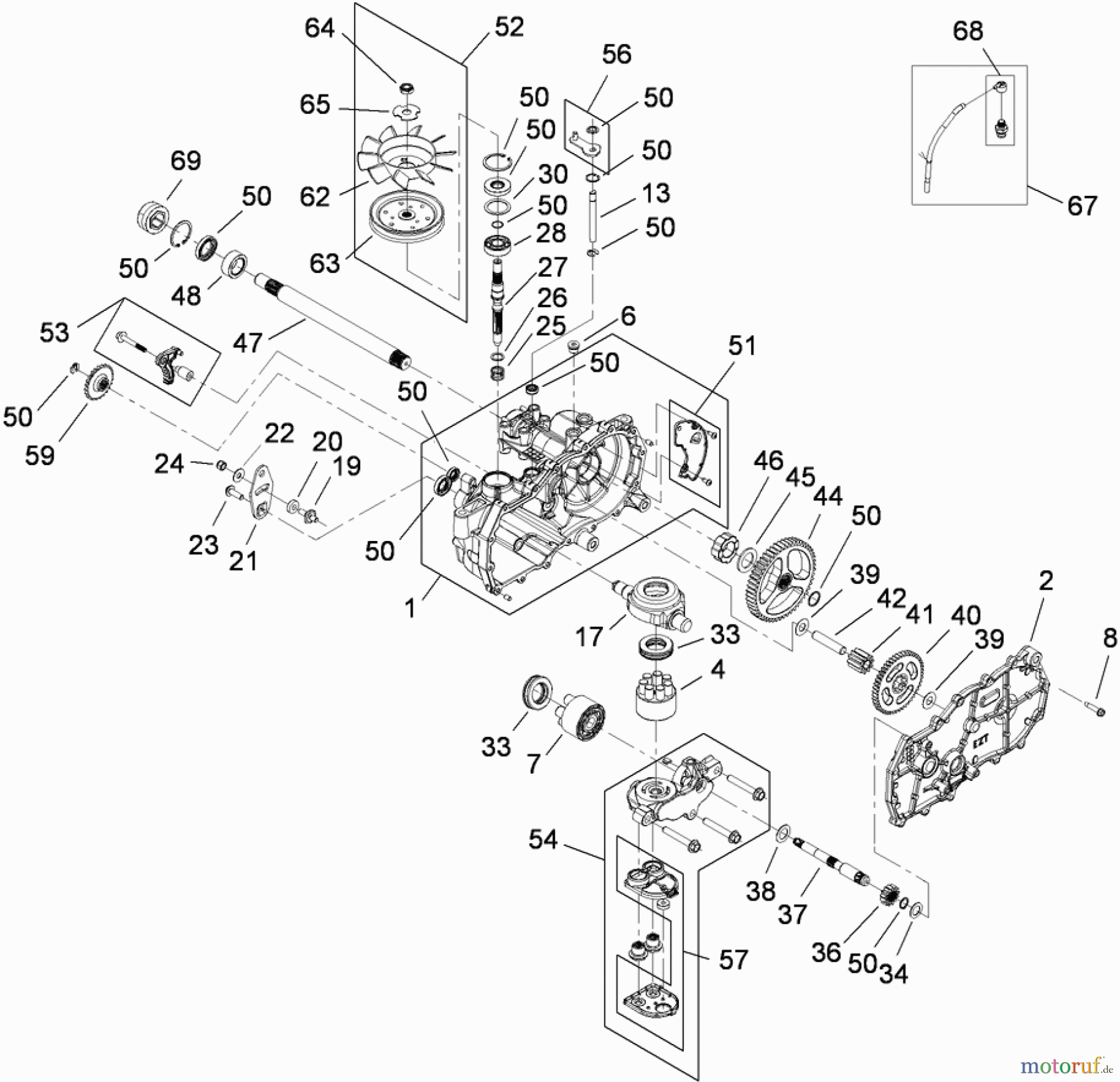  Toro Neu Mowers, Zero-Turn 74363 (Z4200) - Toro TimeCutter Z4220 Riding Mower, 2009 (290000505-290999999) RH HYDRO ASSEMBLY NO. 110-6771