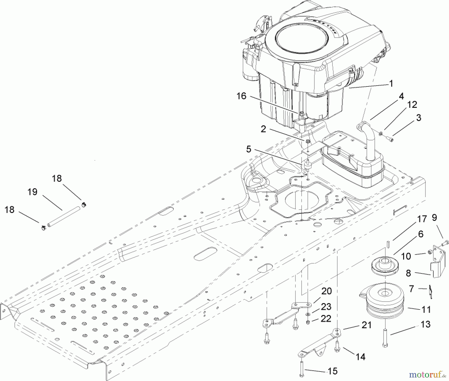  Toro Neu Mowers, Zero-Turn 74370 (Z5000) - Toro TimeCutter Z5000 Riding Mower, 2007 (270000001-270999999) ENGINE AND CLUTCH ASSEMBLY