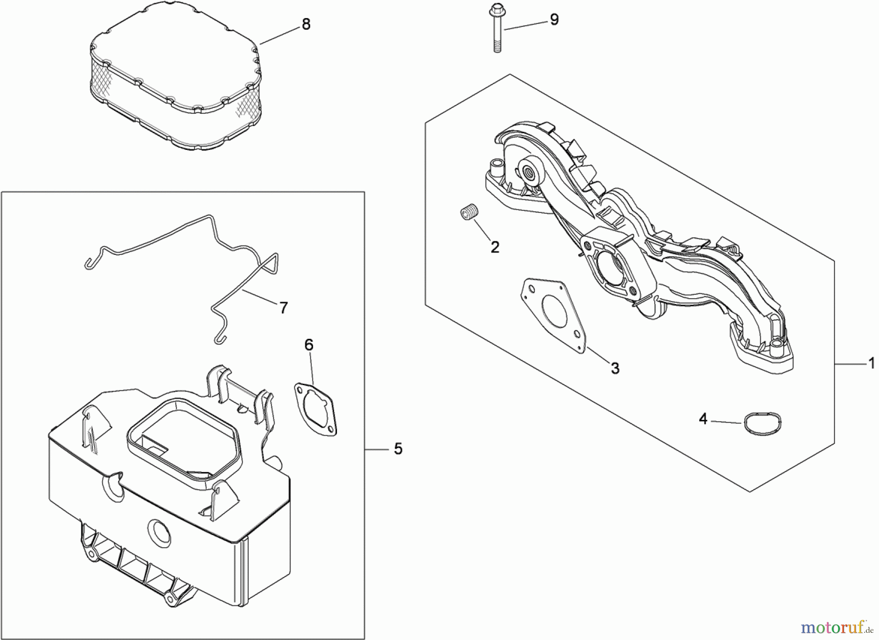  Toro Neu Mowers, Zero-Turn 74375 (Z5060) - Toro TimeCutter Z5060 Riding Mower, 2009 (290000001-290000199) AIR INTAKE AND FILTRATION ASSEMBLY KOHLER SV730-0029