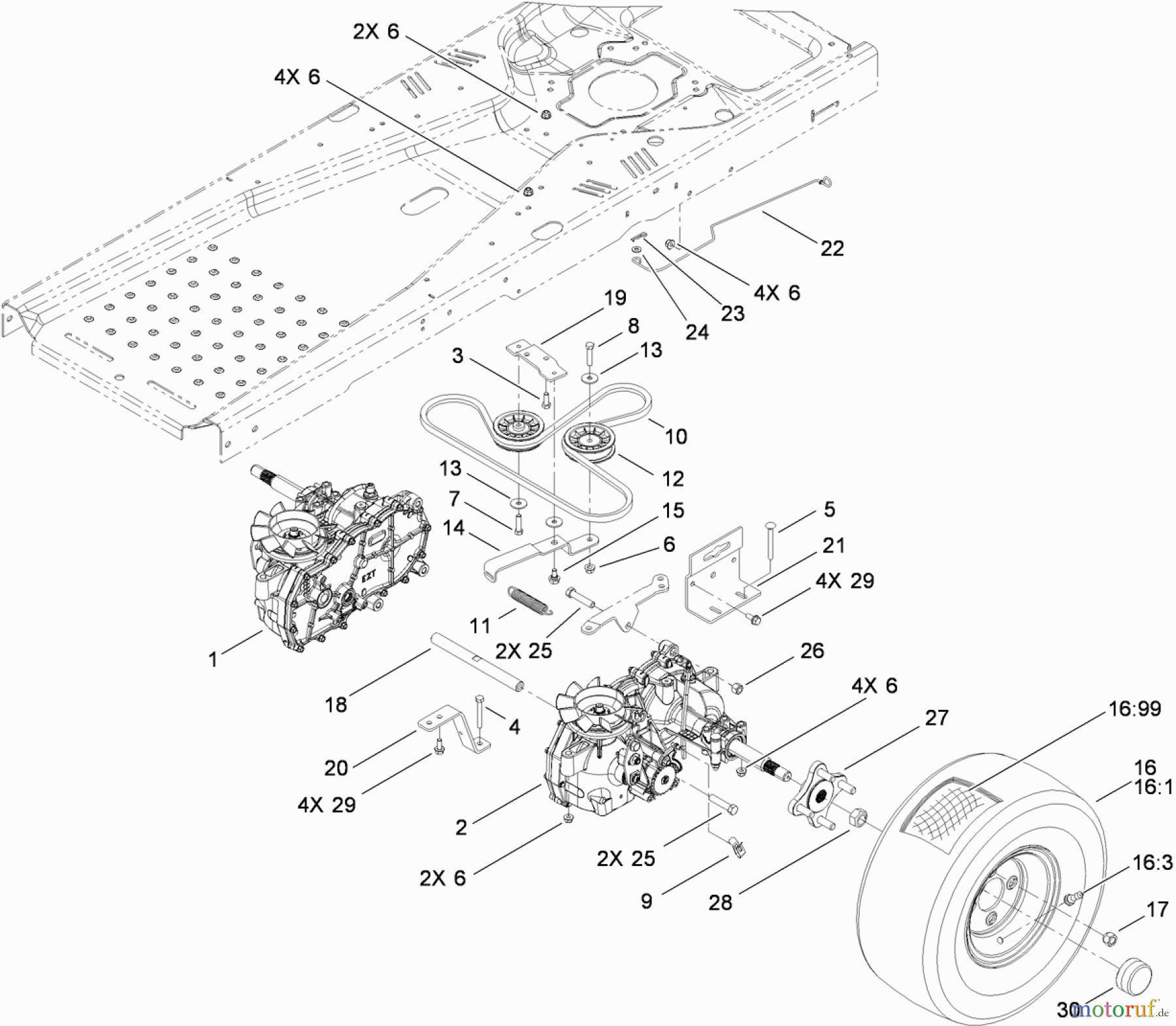  Toro Neu Mowers, Zero-Turn 74375 (Z5060) - Toro TimeCutter Z5060 Riding Mower, 2010 (310000001-310999999) HYDRO TRACTION DRIVE ASSEMBLY