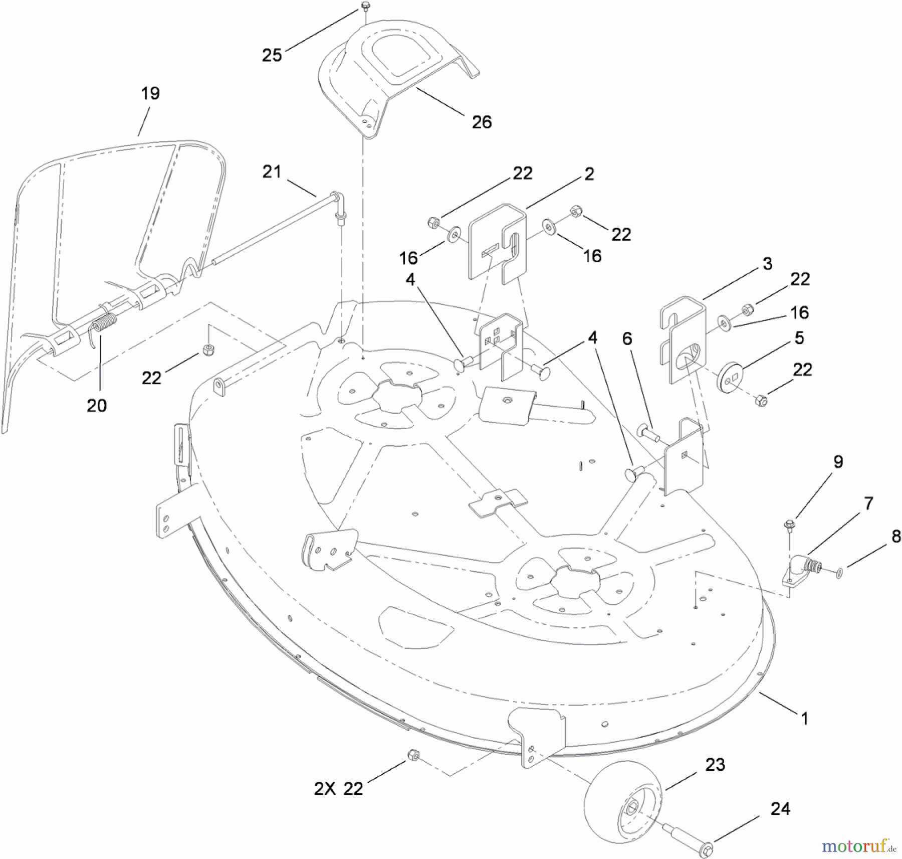  Toro Neu Mowers, Zero-Turn 74381 (Z4202) - Toro TimeCutter Z4202 Riding Mower, 2010 (310000001-310999999) 42 INCH DECK ASSEMBLY