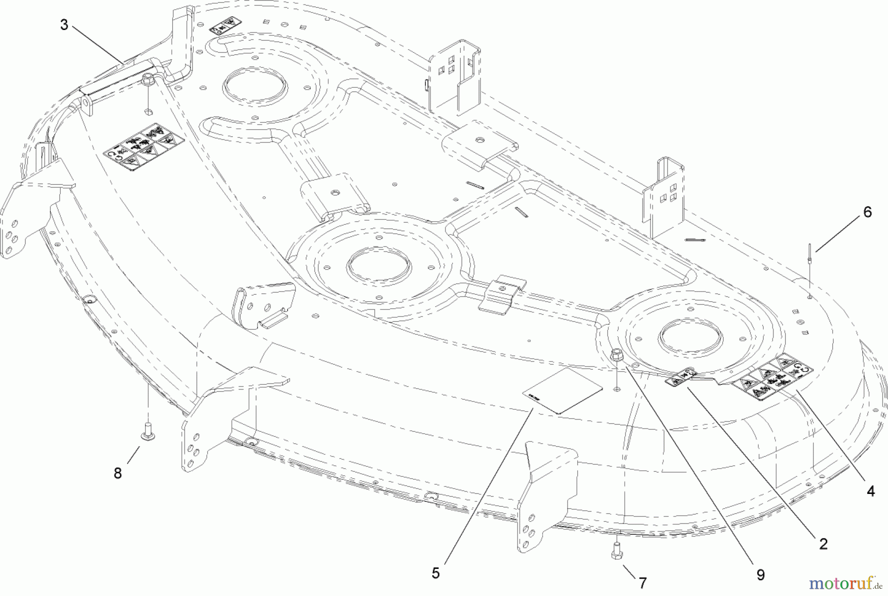  Toro Neu Mowers, Zero-Turn 74391 (Z5000) - Toro TimeCutter Z5000 Riding Mower, 2007 (270000001-270999999) 50 INCH DECK ASSEMBLY NO. 110-6790