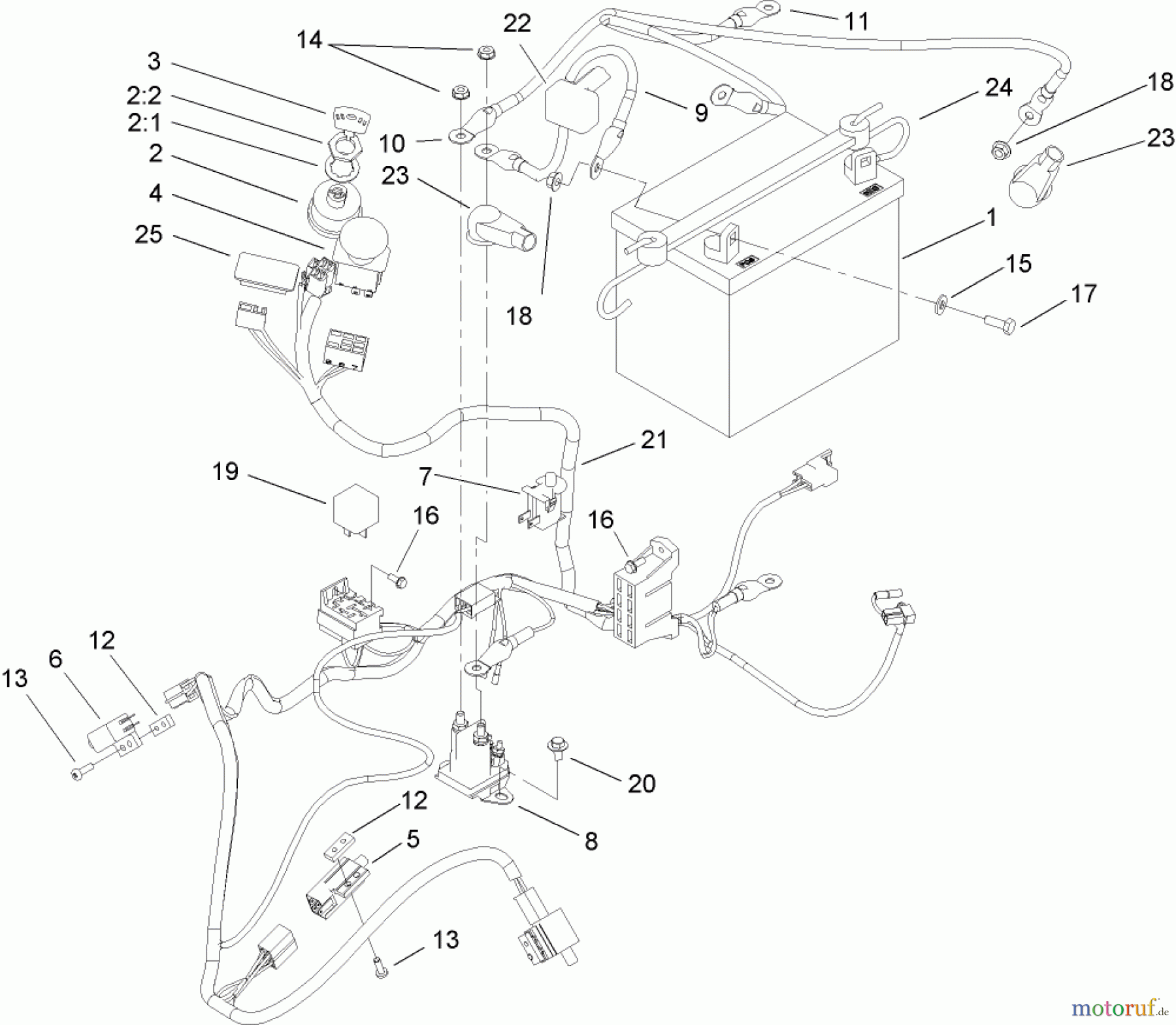  Toro Neu Mowers, Zero-Turn 74407 (ZX525) - Toro TimeCutter ZX525 Riding Mower, 2005 (250000001-250999999) ELECTRICAL ASSEMBLY