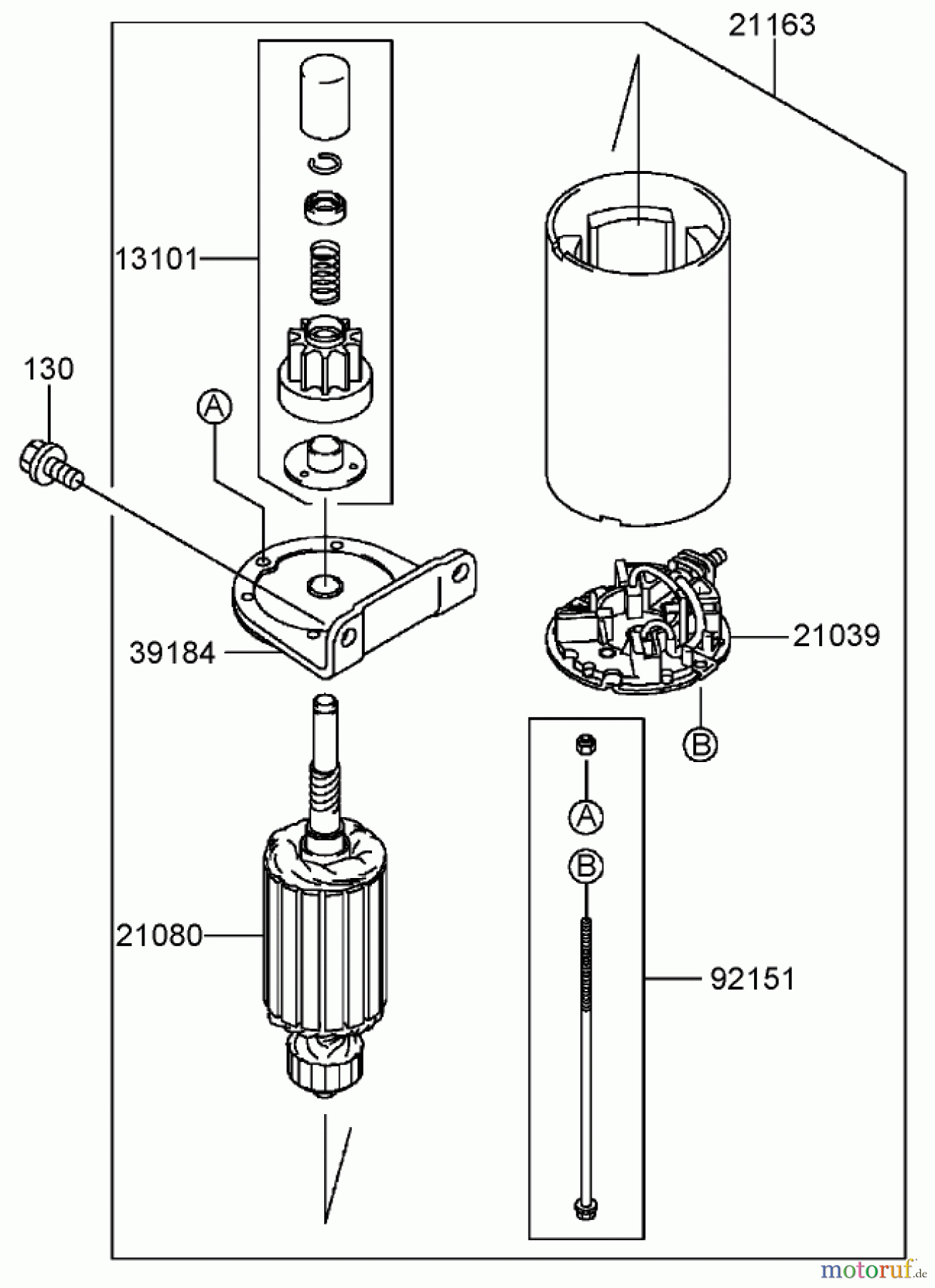  Toro Neu Mowers, Zero-Turn 74407 (ZX525) - Toro TimeCutter ZX525 Riding Mower, 2006 (260000001-260999999) STARTER ASSEMBLY KAWASAKI FH541V-BS50-R