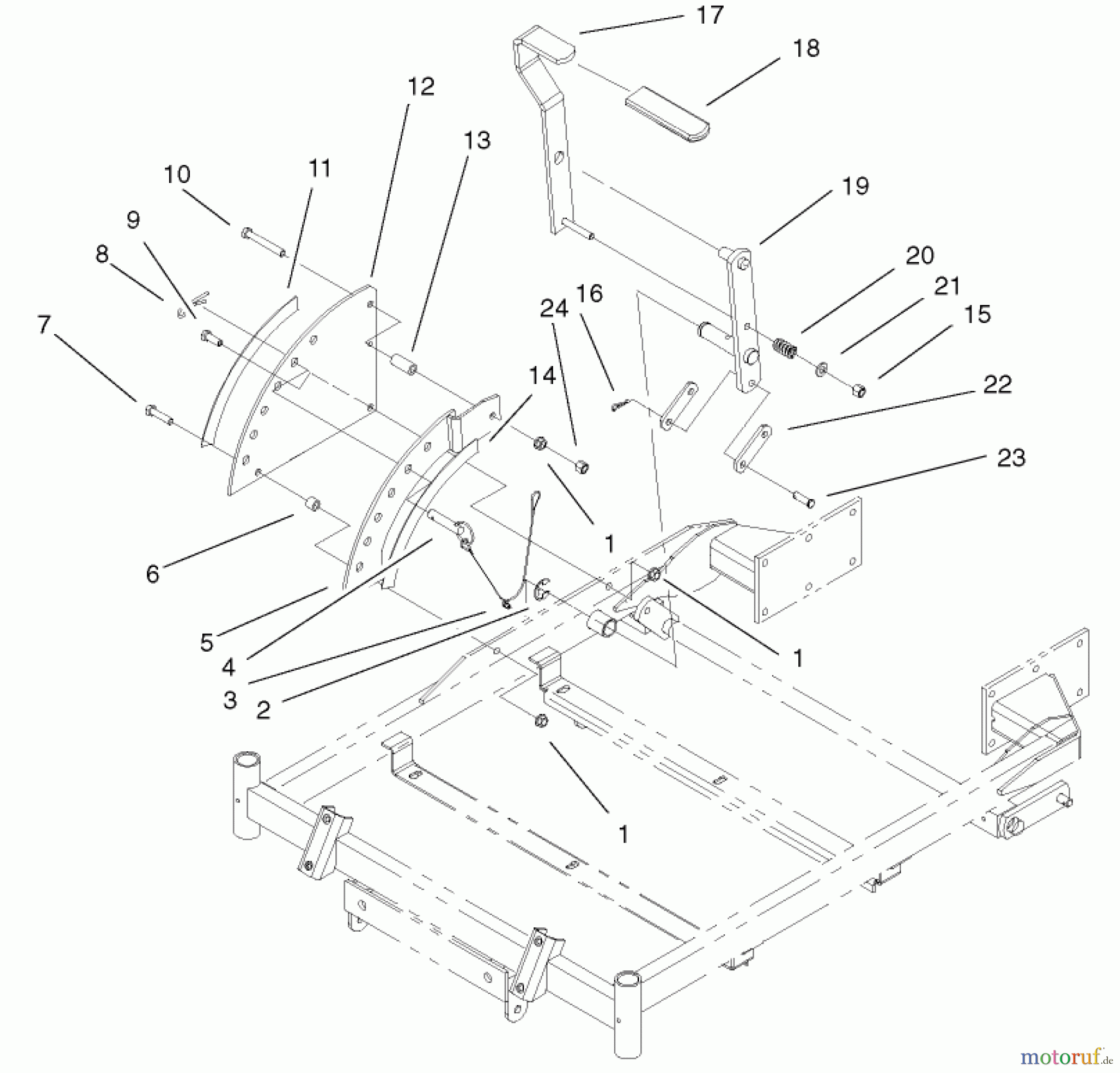  Toro Neu Mowers, Zero-Turn 74501 (Z16-44) - Toro Z16-44 TimeCutter Z Riding Mower, 2001 (210000001-210999999) HEIGHT-OF-CUT ASSEMBLY