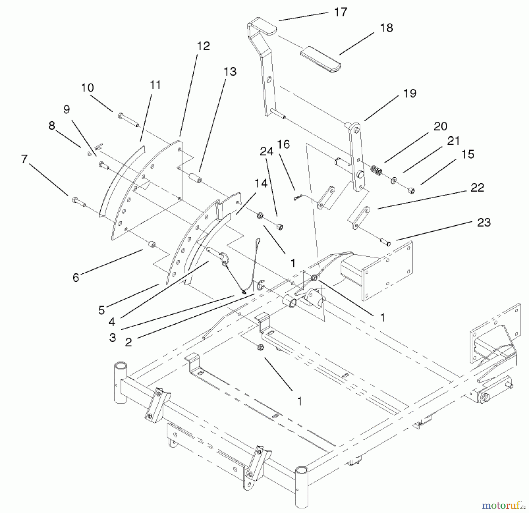  Toro Neu Mowers, Zero-Turn 74601 (Z17-44) - Toro Z17-44 TimeCutter Z Riding Mower, 2001 (210000001-210999999) HEIGHT-OF-CUT ASSEMBLY