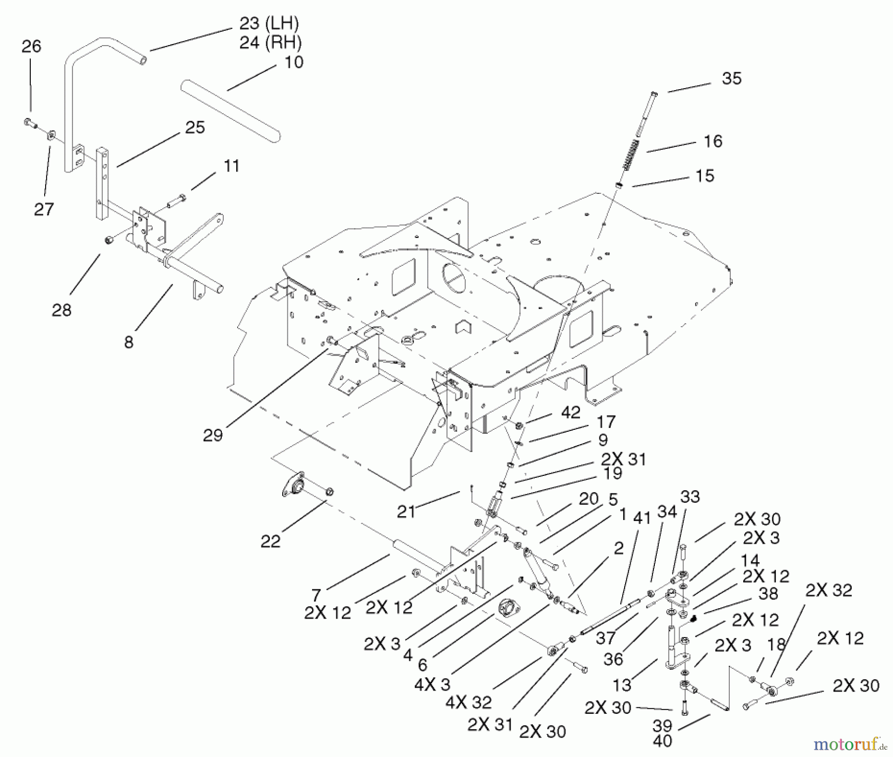  Toro Neu Mowers, Zero-Turn 74701 (Z17-52) - Toro Z17-52 TimeCutter Z Riding Mower, 2001 (210000001-210999999) MOTION CONTROL ASSEMBLY