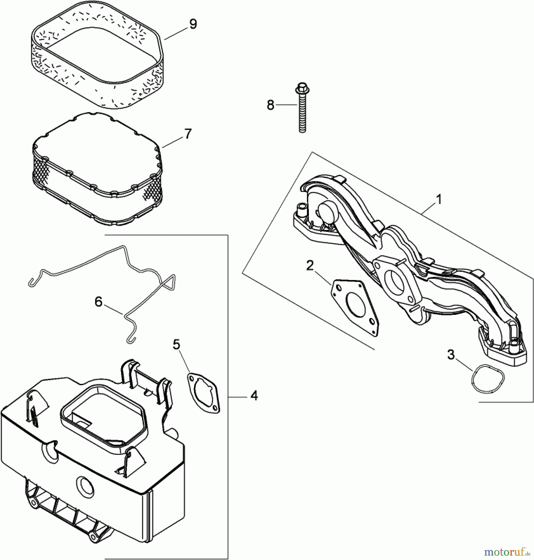  Toro Neu Mowers, Zero-Turn 74816 (Z4800) - Toro TITAN Z4800 Zero-Turn-Radius Riding Mower, 2008 (280000001-280999999) AIR INTAKE AND FILTRATION ASSEMBLY KOHLER SV820-0012