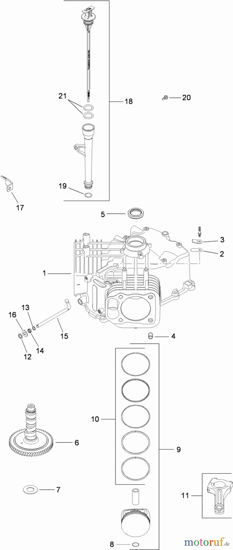  Toro Neu Mowers, Zero-Turn 74822 (ZX5400) - Toro TITAN ZX5400 Zero-Turn-Radius Riding Mower, 2009 (290000001-290999999) CRANKCASE ASSEMBLY KOHLER SV820-0015