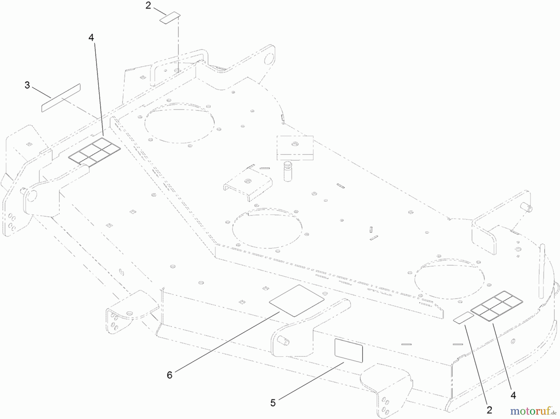  Toro Neu Mowers, Zero-Turn 74871 (MX4880) - Toro TITAN MX4880 Zero-Turn-Radius Riding Mower, 2011 (311000001-311999999) 48 INCH DECK DECAL ASSEMBLY NO. 120-7116