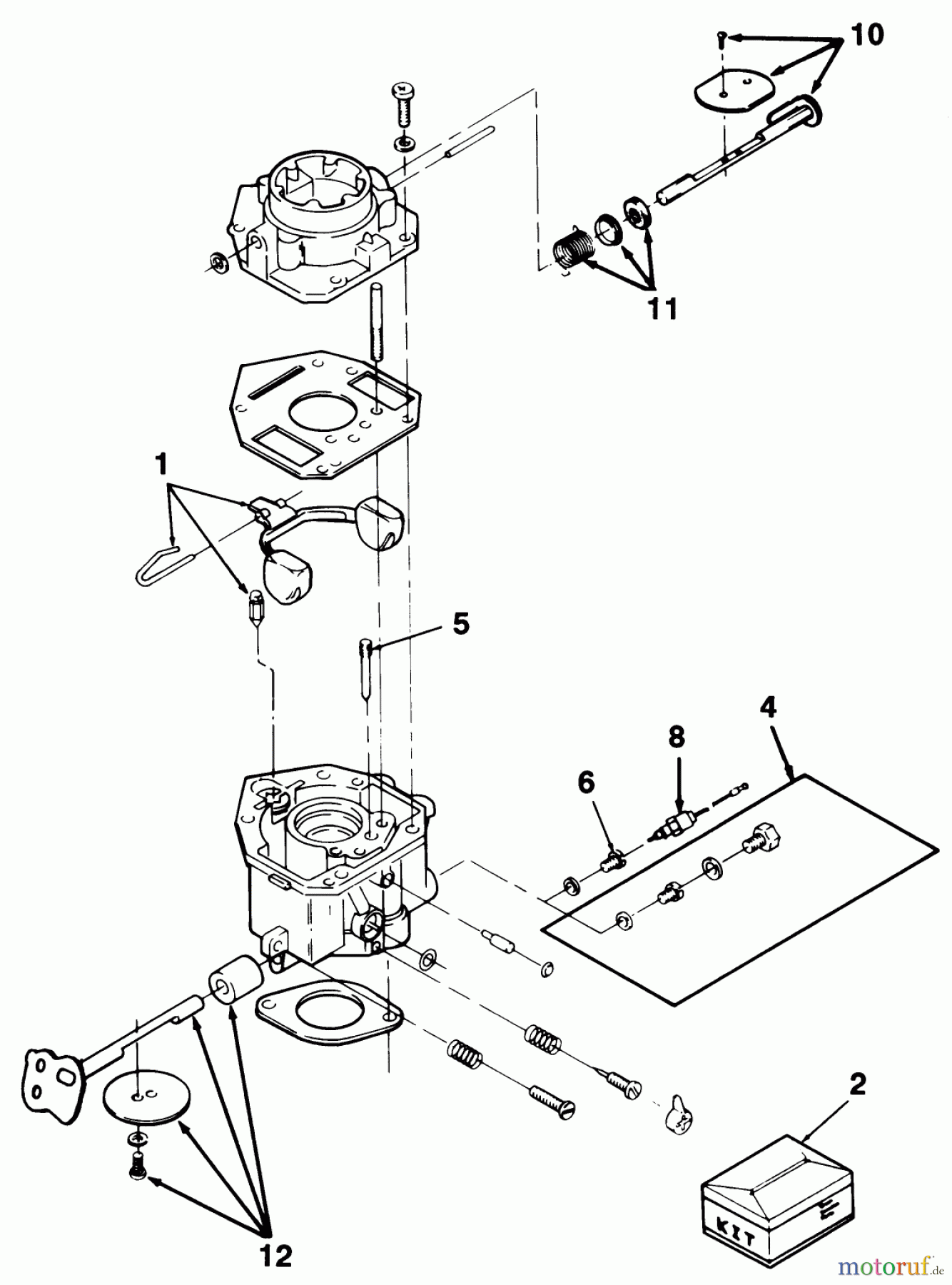  Toro Neu Mowers, Zero-Turn Z1-24OE04 (724-Z) - Toro 724-Z Tractor, 1991 (1000001-1999999) CARBURETOR COMPONENTS