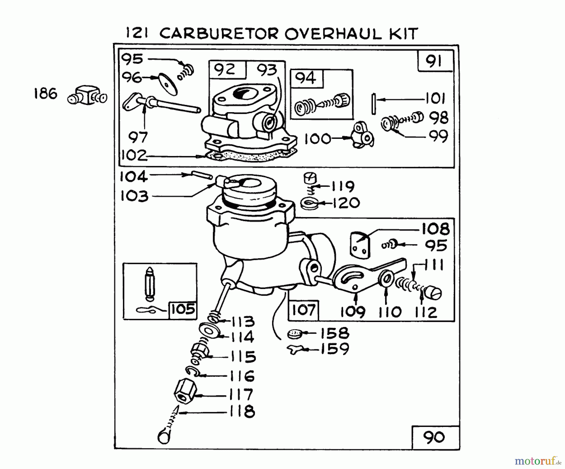  Toro Neu Snow Blowers/Snow Throwers Seite 1 31260 (726) - Toro 726 Snowthrower, 1972 (200001-299999) CARBURETOR FOR BRIGGS & STRATTON MODEL NO. 170402, TYPE 1185-01 (7 H.P. SNOWTHROWER MODEL NO. 31760)