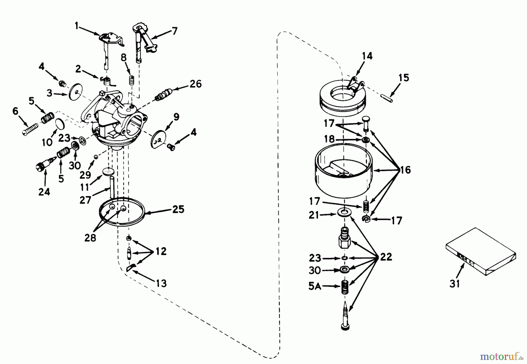  Toro Neu Snow Blowers/Snow Throwers Seite 1 31263 (526) - Toro 526 Snowthrower, 1973 (3000001-3999999) CARBURETOR ASSEMBLY MODEL NO. 630992B