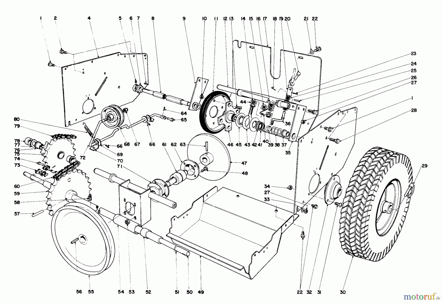  Toro Neu Snow Blowers/Snow Throwers Seite 1 31663 (526) - Toro 526 Snowthrower, 1973 (3000001-3999999) TRACTION ASSEMBLY