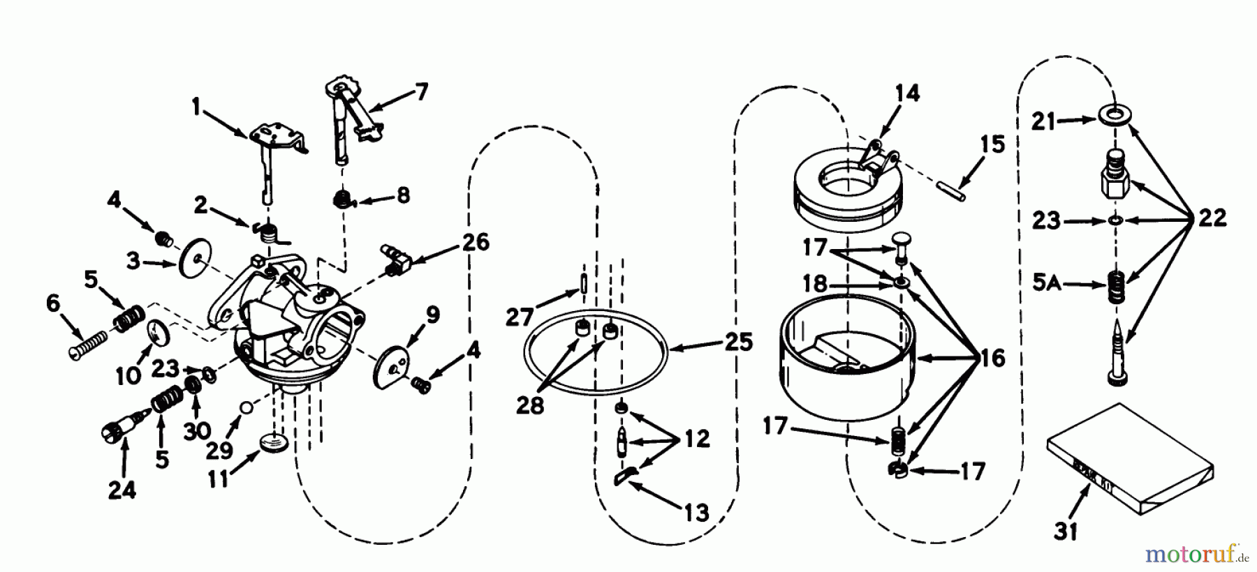  Toro Neu Snow Blowers/Snow Throwers Seite 1 31301 - Toro Snowhound, 1968 (8000001-8999999) CARBURETOR NO. 630958B