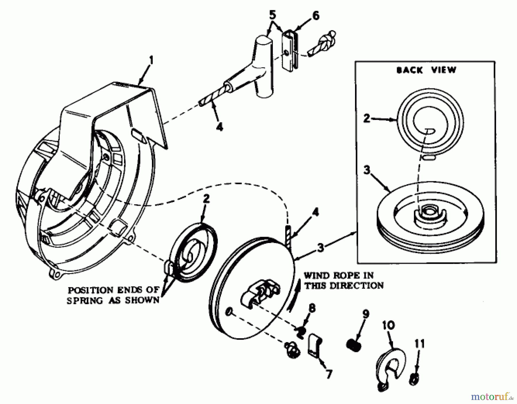  Toro Neu Snow Blowers/Snow Throwers Seite 1 31411 - Toro Snow Pup, 1970 (0000001-0999999) SHROUD AND REWIND STARTER MODEL NO. 590398B