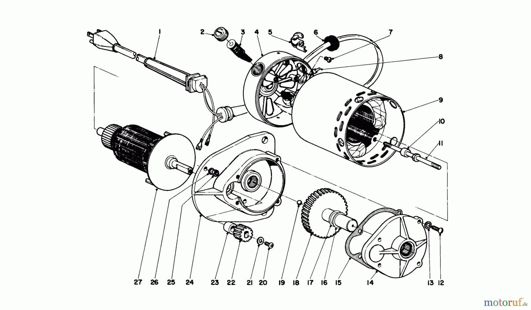  Toro Neu Snow Blowers/Snow Throwers Seite 1 31451 - Toro Snow Pup (electric), 1970 (0000001-0999999) HOWARD ELECTRIC MOTOR